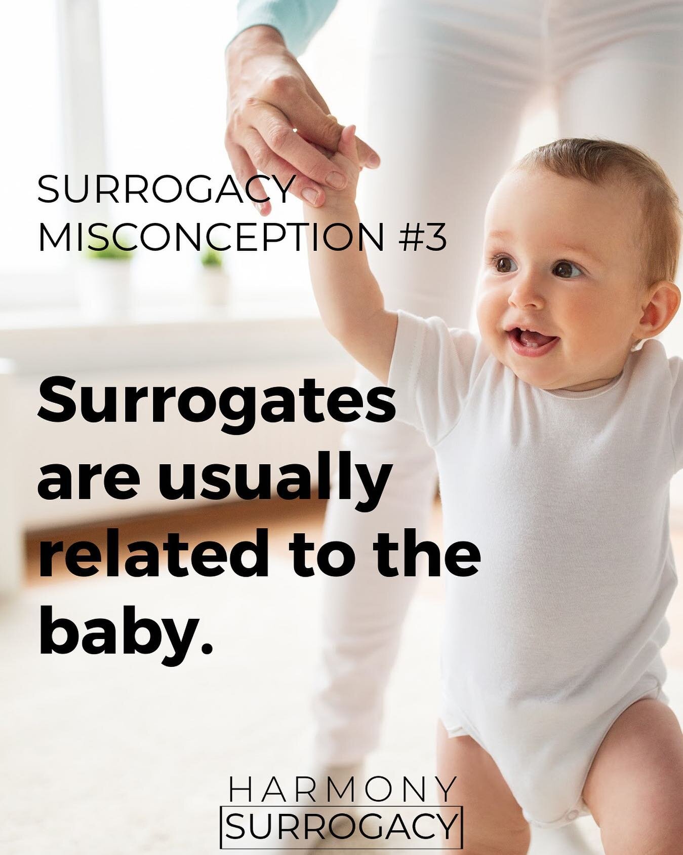 Most surrogates are not genetically related to the child they carry. In gestational surrogacy, the egg comes from either the intended mother or a donor, not the surrogate. Click the link in our bio to learn more and to see if you qualify.