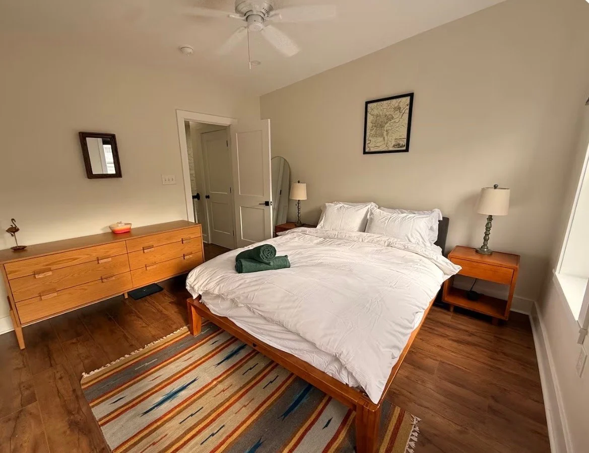 Master bedroom with queen bed