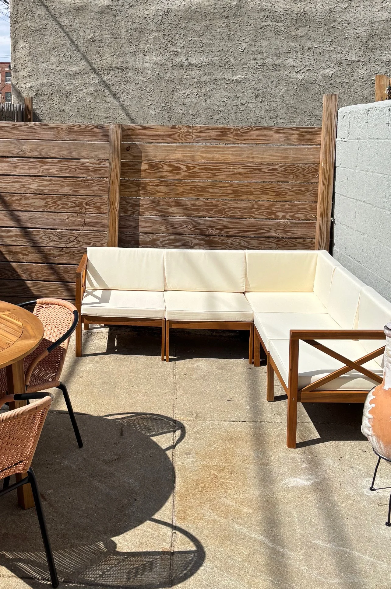outdoor patio with seating , grill and fire pit