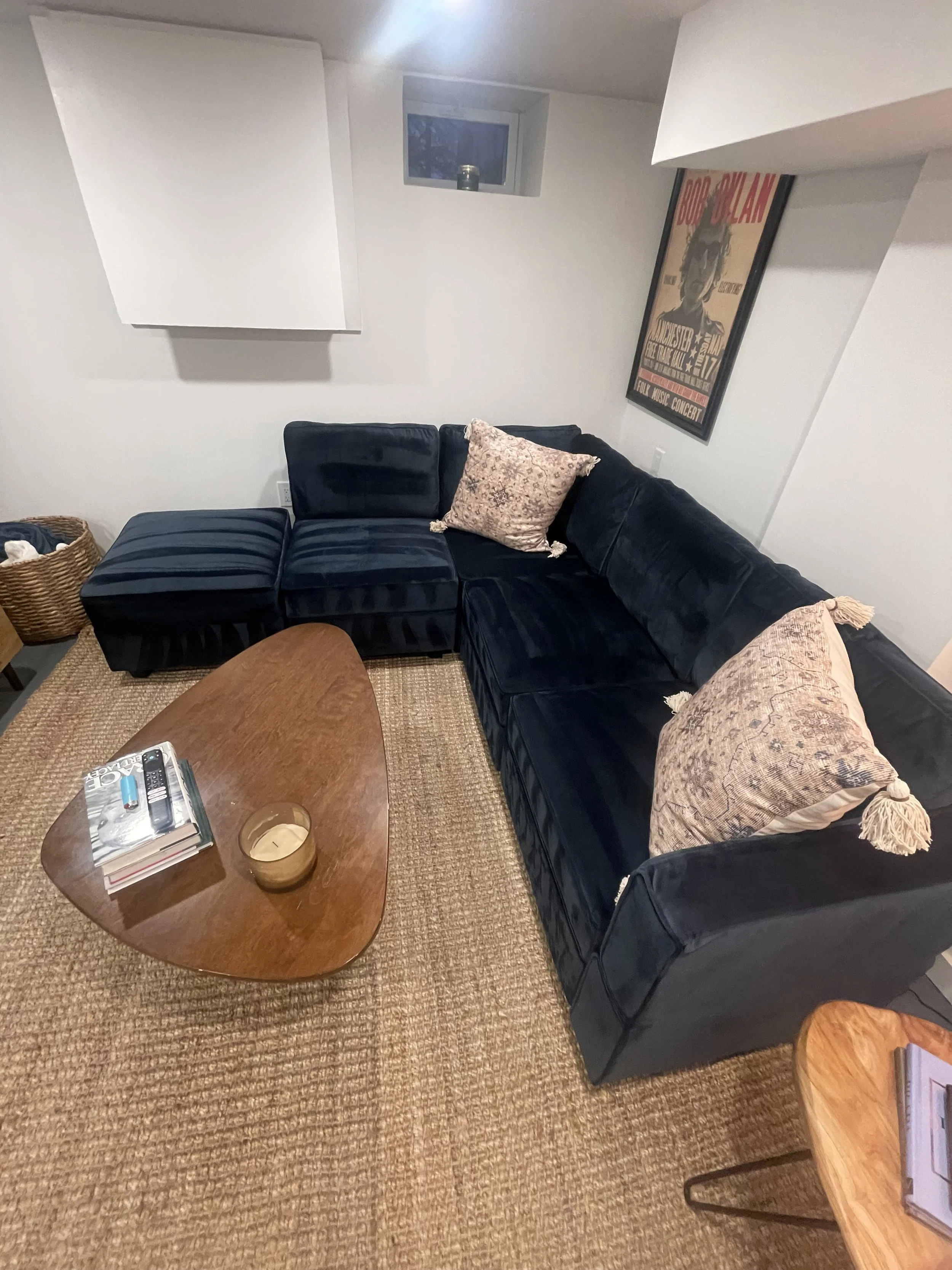 basement with pull out sofa