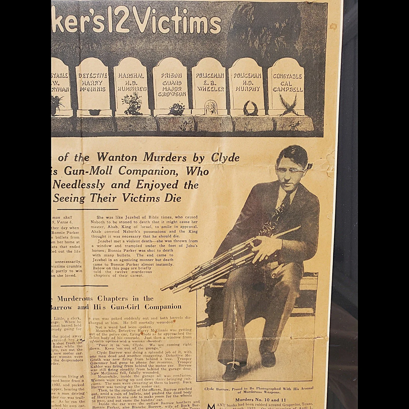 Bonnie & Clyde Newspaper