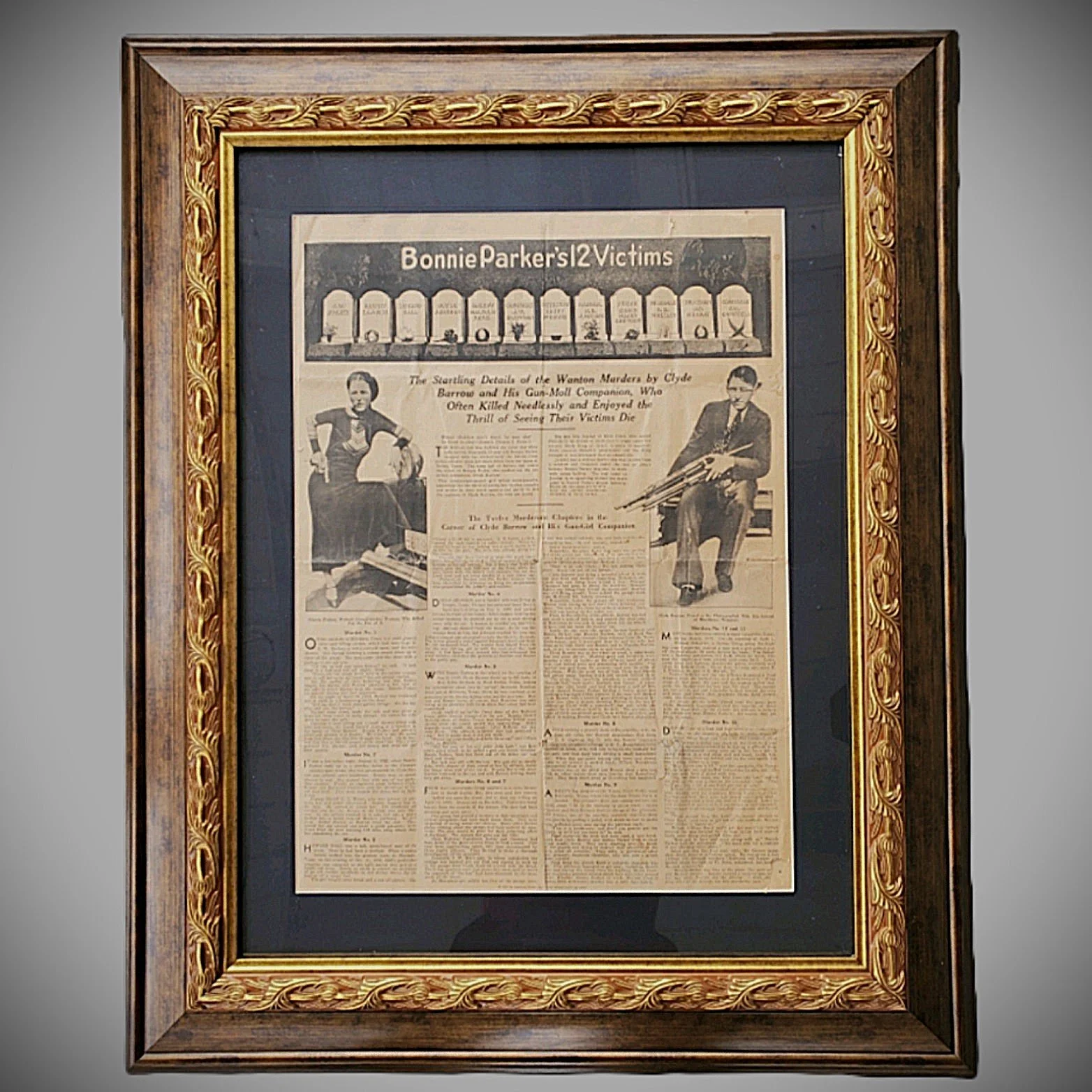 Bonnie & Clyde Newspaper