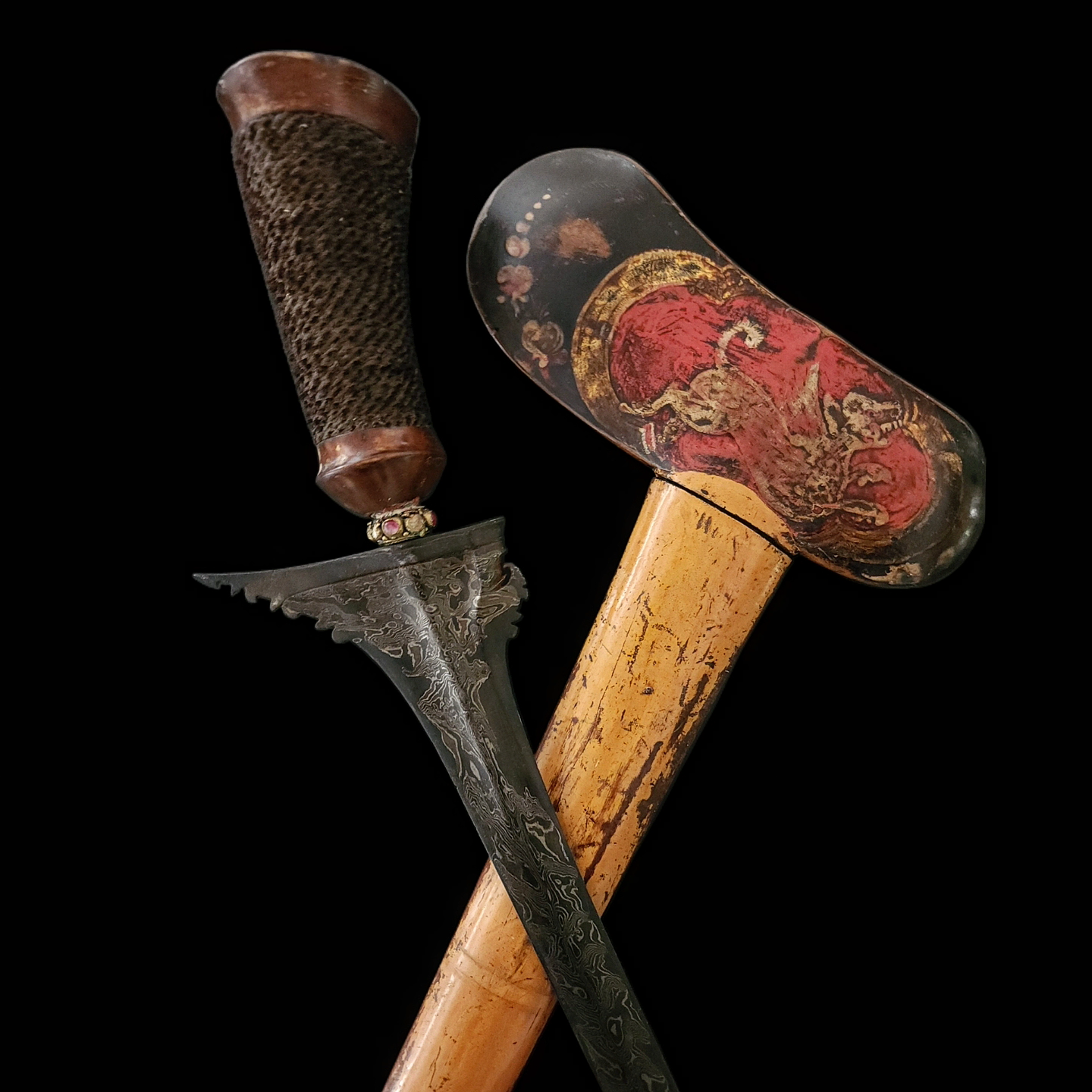 A Fine Lombok Painted Keris (Kris)