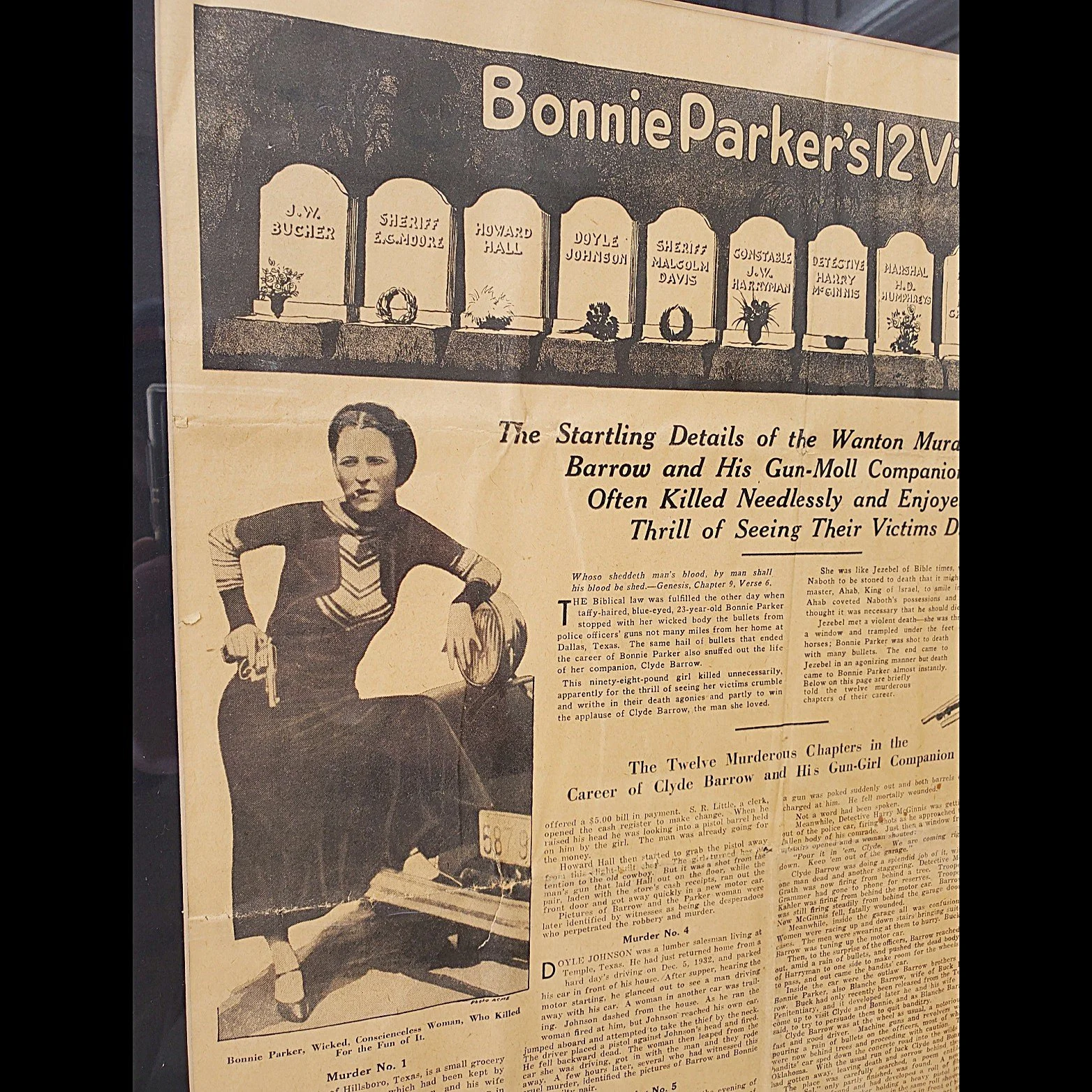 Bonnie & Clyde Newspaper