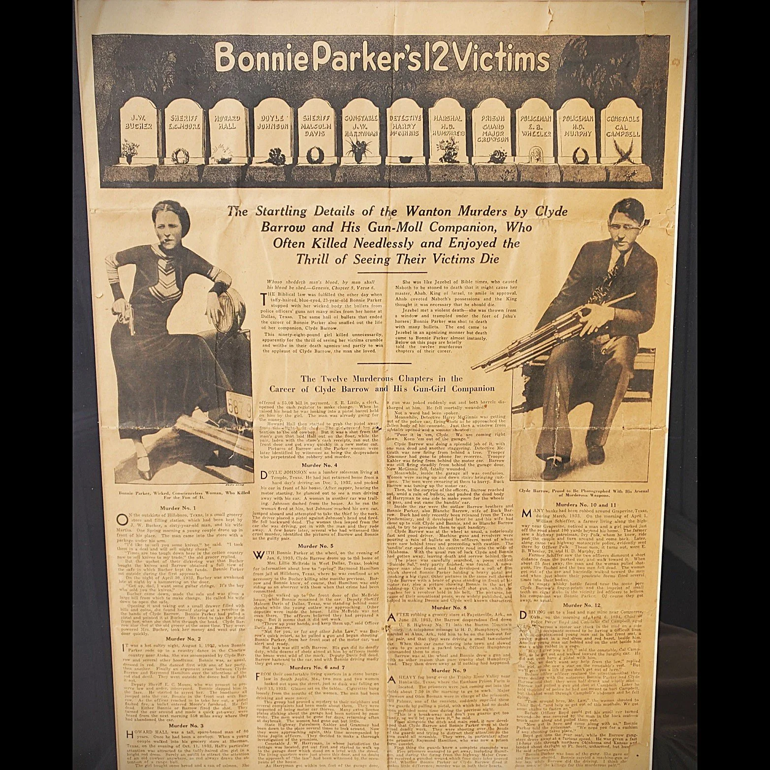 Bonnie & Clyde Newspaper