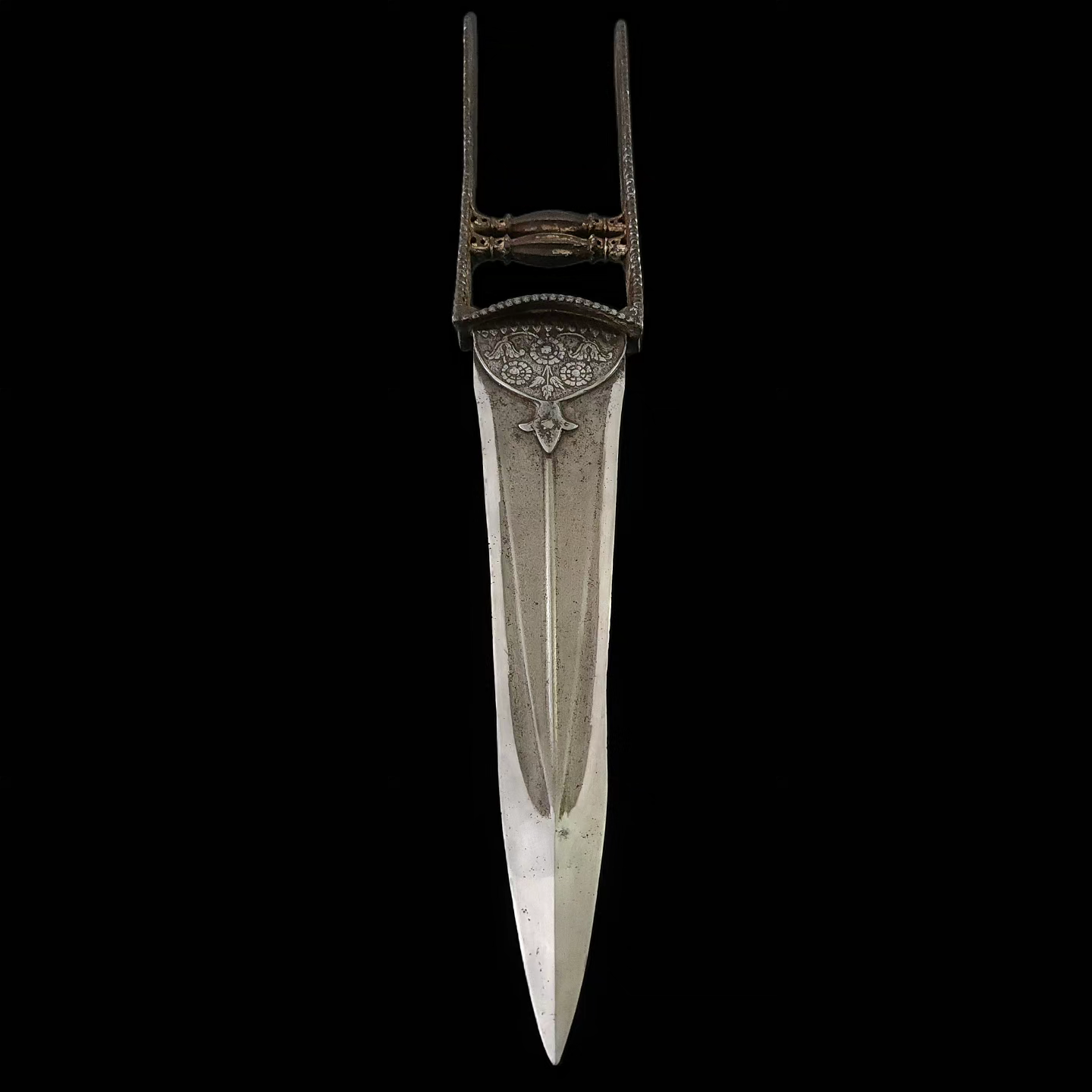 A Fine Large Indian crystalline Wootz Katar