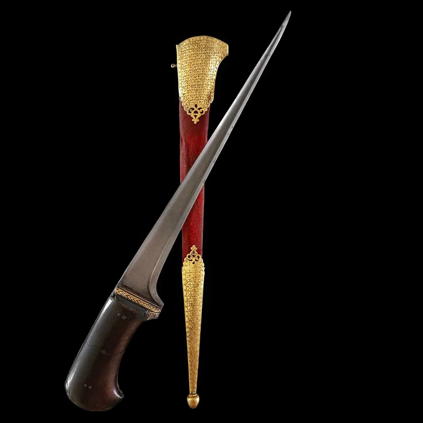 A Fine Large Indian Rhinoceros Horn Wootz Karud