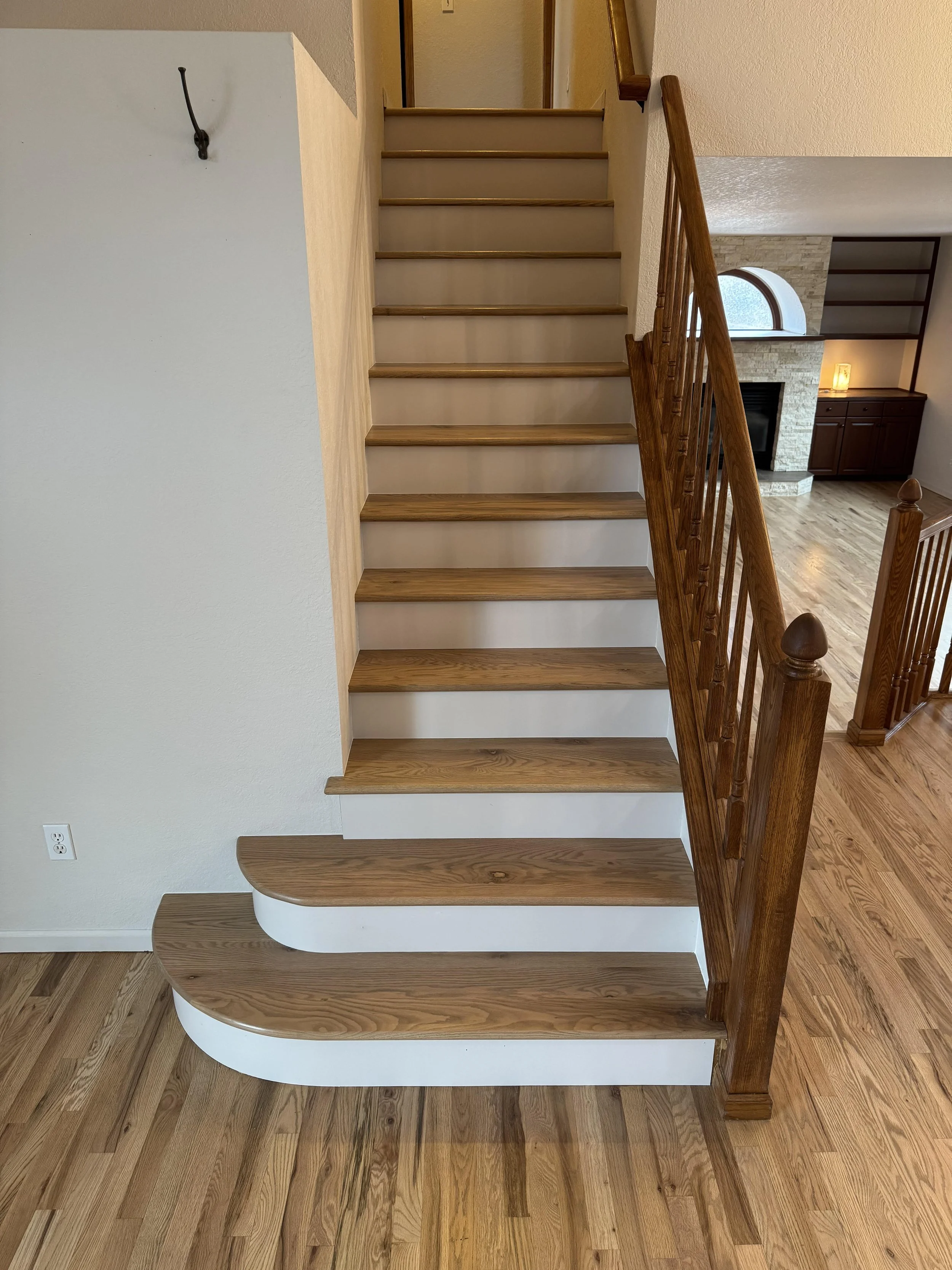 Custom red oak staircase