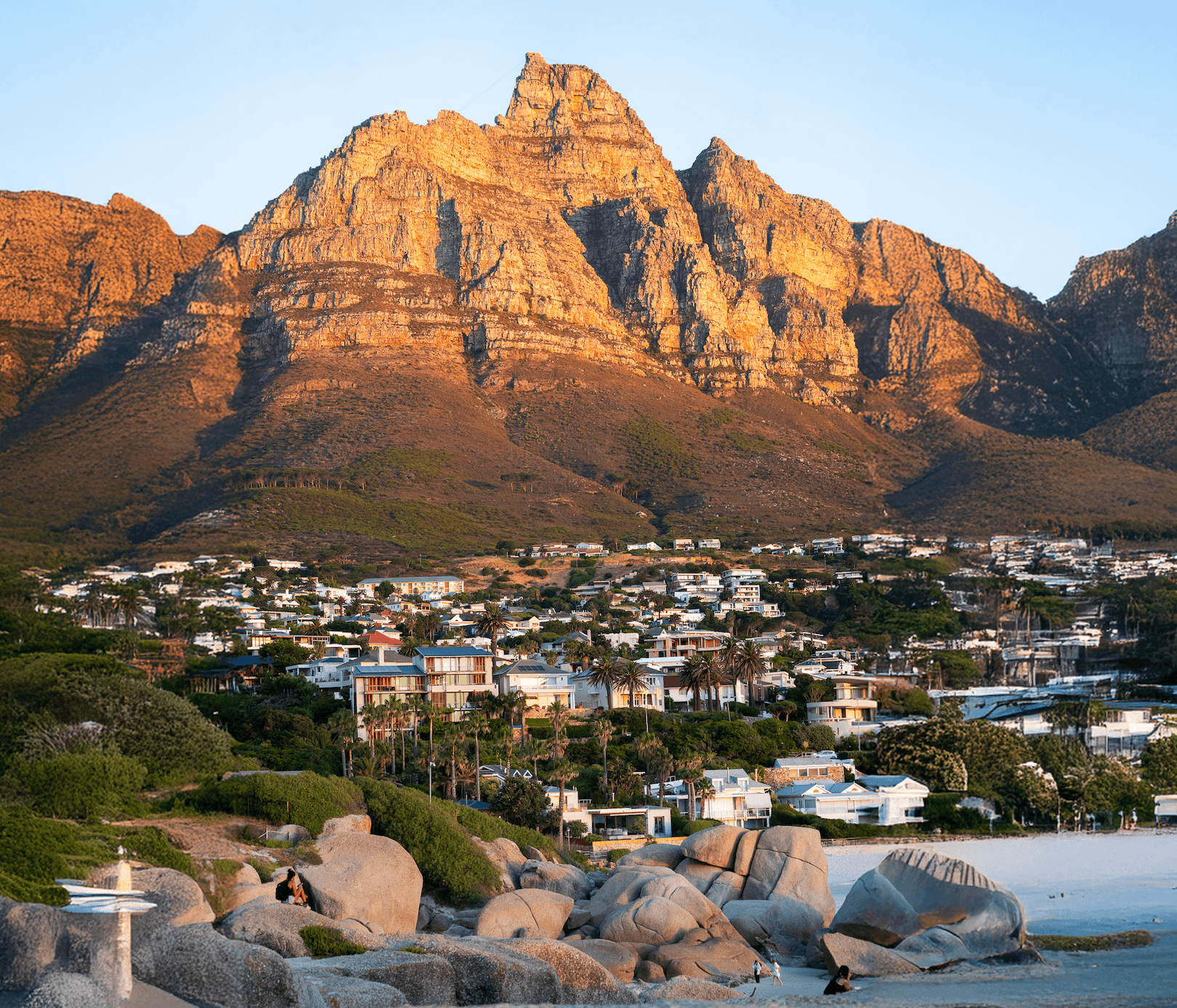 Cape Town South Africa - view of the mountains and cliffside from Camps Bay