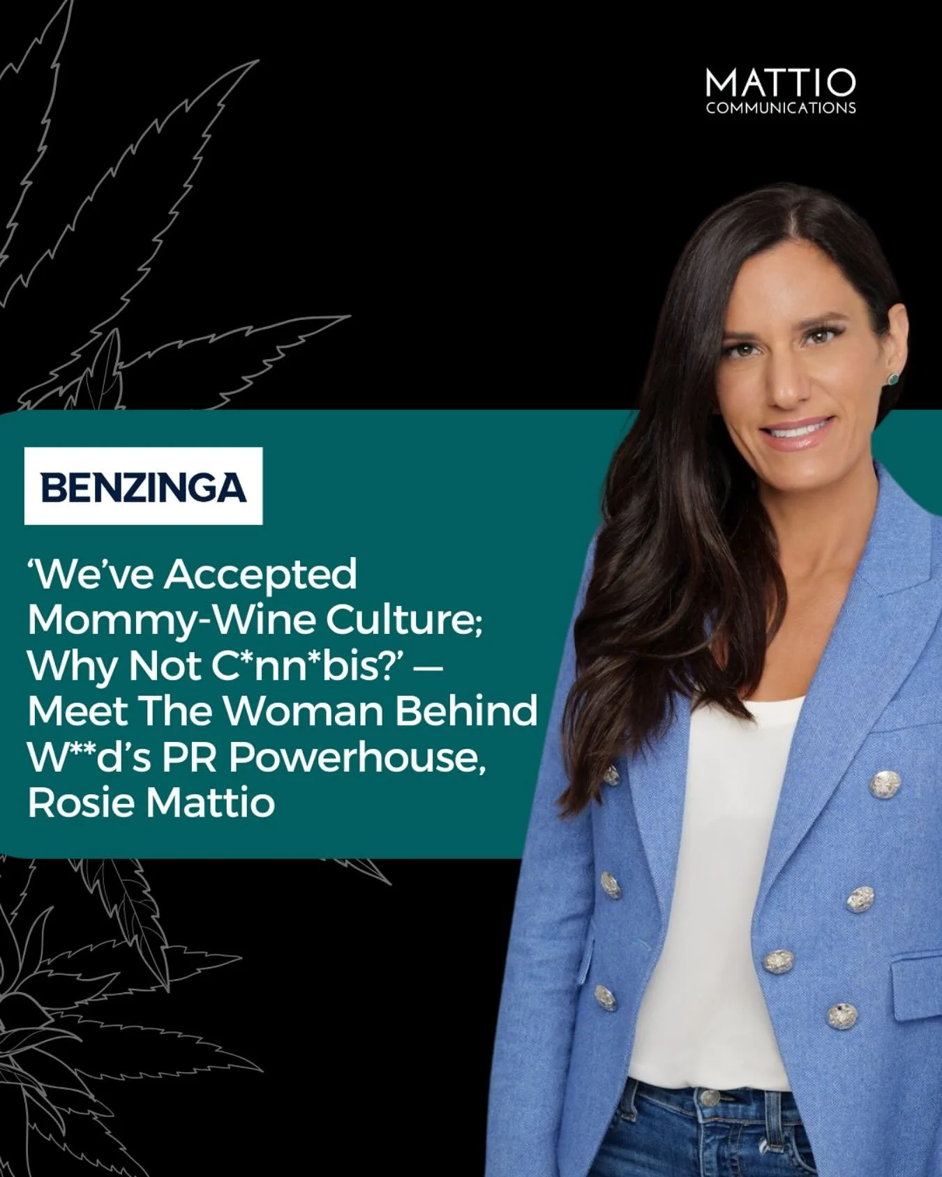 &ldquo;We&rsquo;ve accepted mommy-wine culture; why can&rsquo;t we do the same with c*nn*bis?&rdquo;

Our founder &amp; CEO @rosiemattio has never been afraid to challenge outdated norms. From wearing a w33d tee at school pickup to landing mainstream
