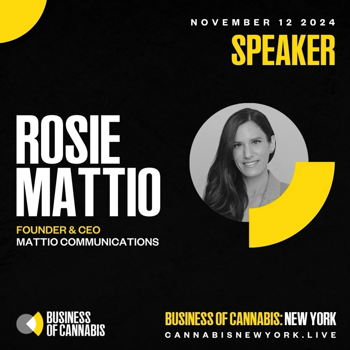 🗣 Exciting news! Our founder and CEO, Rosie Mattio, will speak at the Business of Cannabis: New York on November 12th! Get your tickets now 🎫 link in bio 🔗