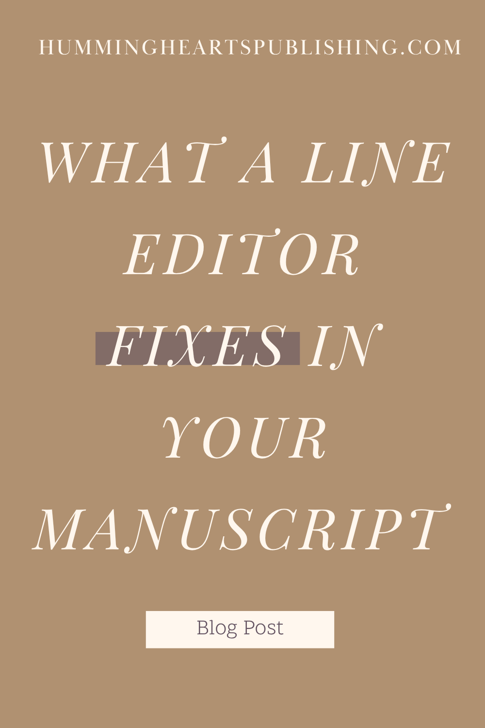 What a line editor fixes in your manuscript. 
