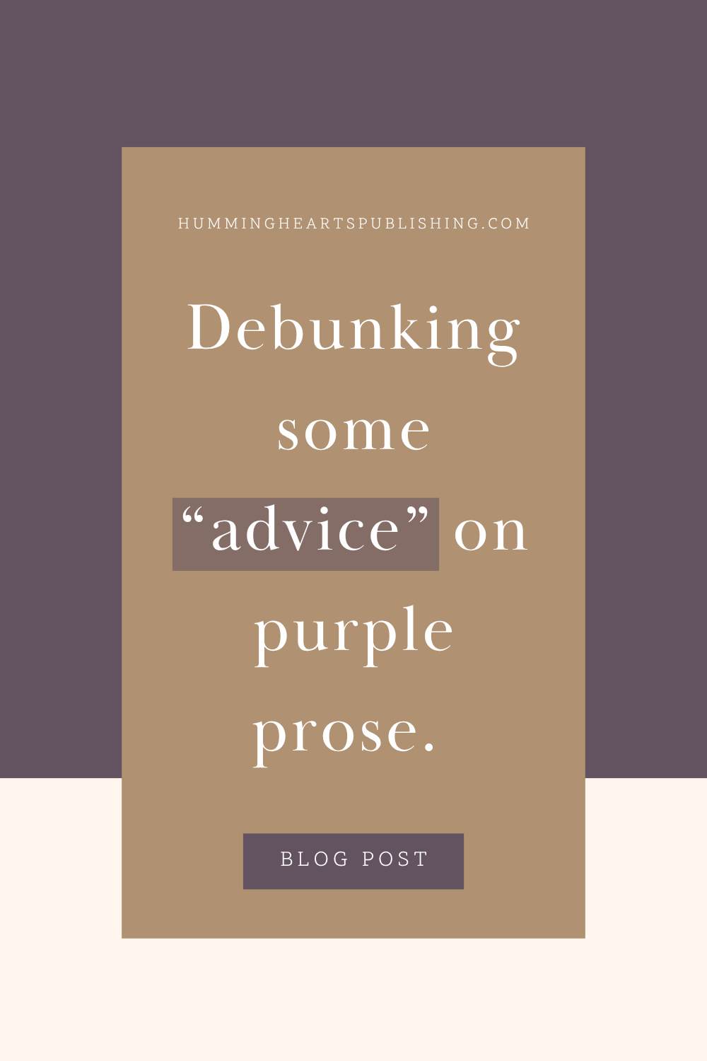 Debunking some advice on purple prose.