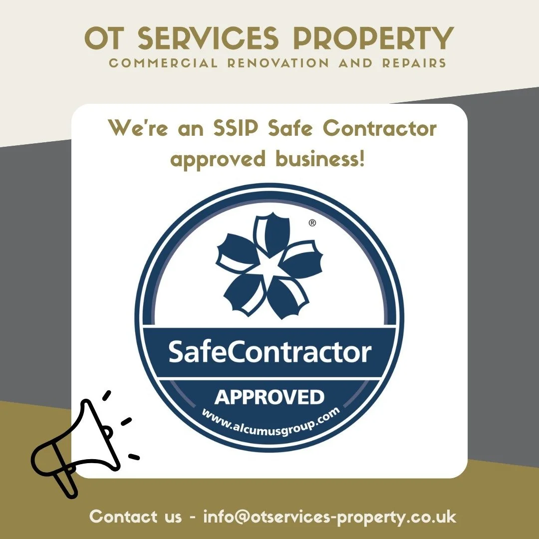 🏅SSIP Safe Contractor Accredited🏅

OT Services is now a proud member of the Safe Contractor scheme, providing our clients and customers with assurance that all of our work is carried out in a safe, CDM compliant&nbsp;manner.

The accreditation proc