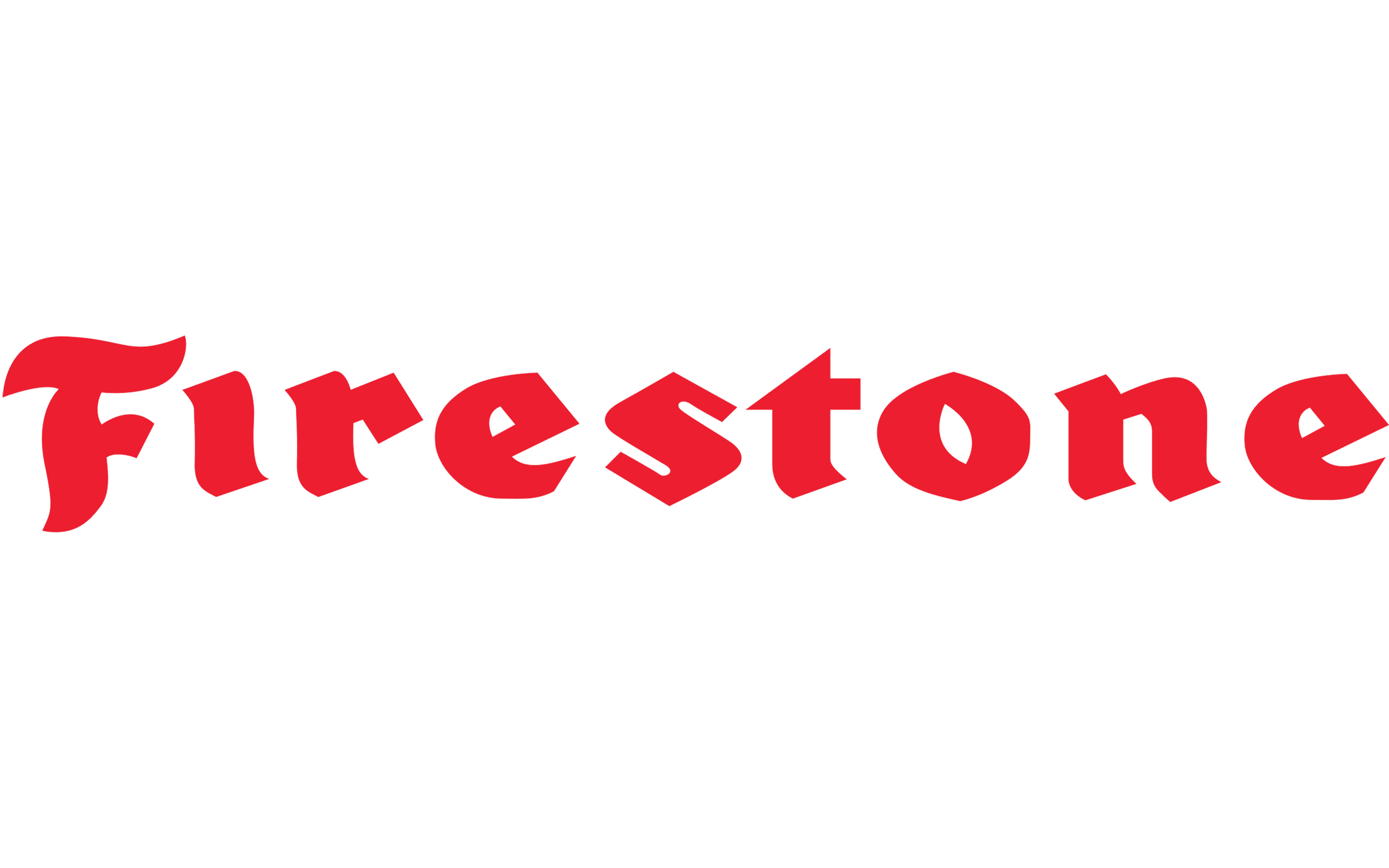 The logo of the Firestone tire company with 'Firestone' written in bold red stylized font against a black background.