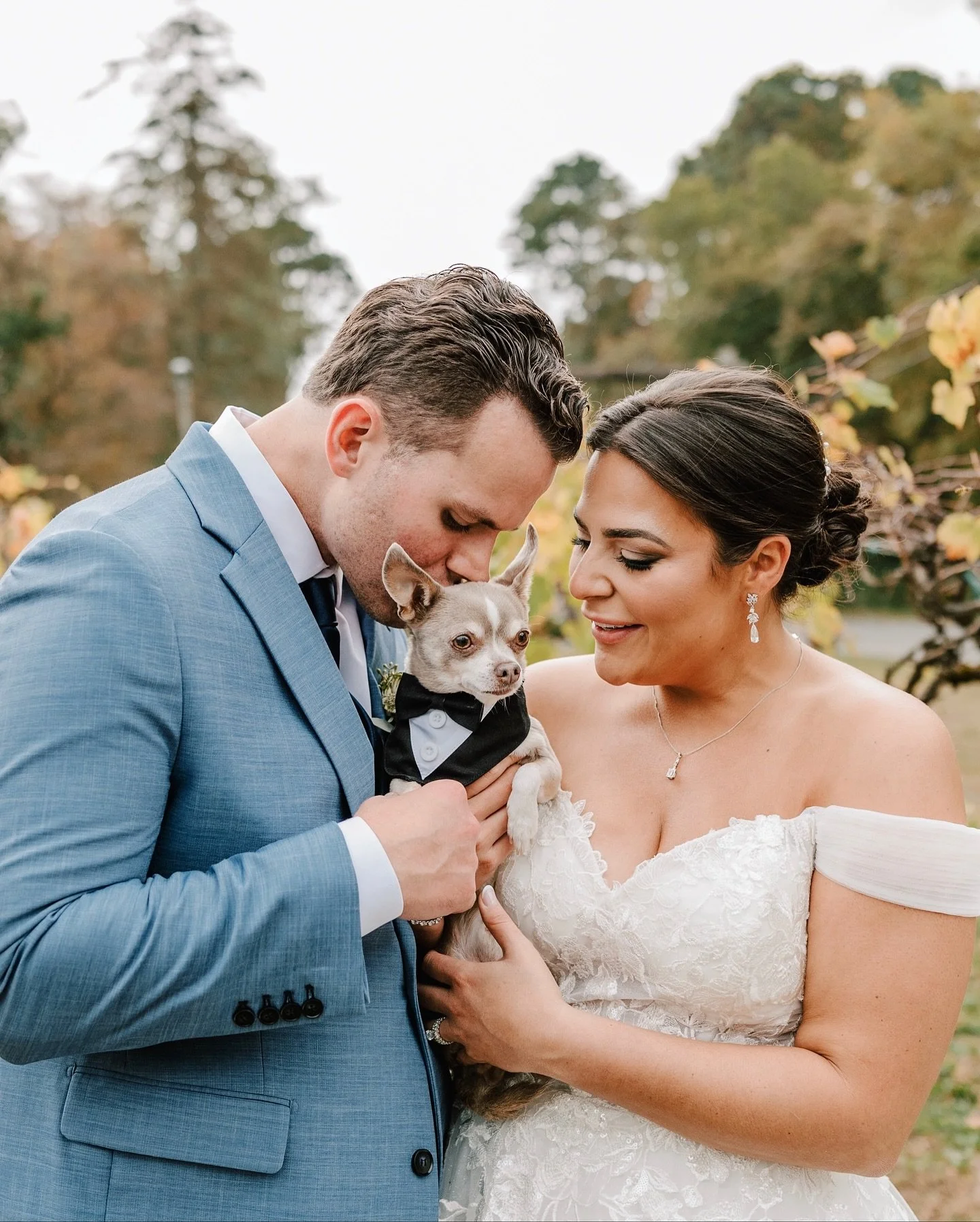 What a weekend! Amanda and Robbie&rsquo;s wedding at Renault Winery was the perfect mix of romance, warmth, and personal touches. Their adorable Chihuahua, Cooper, totally stole the show. The design featured lush greenery, soft whites, and eucalyptus