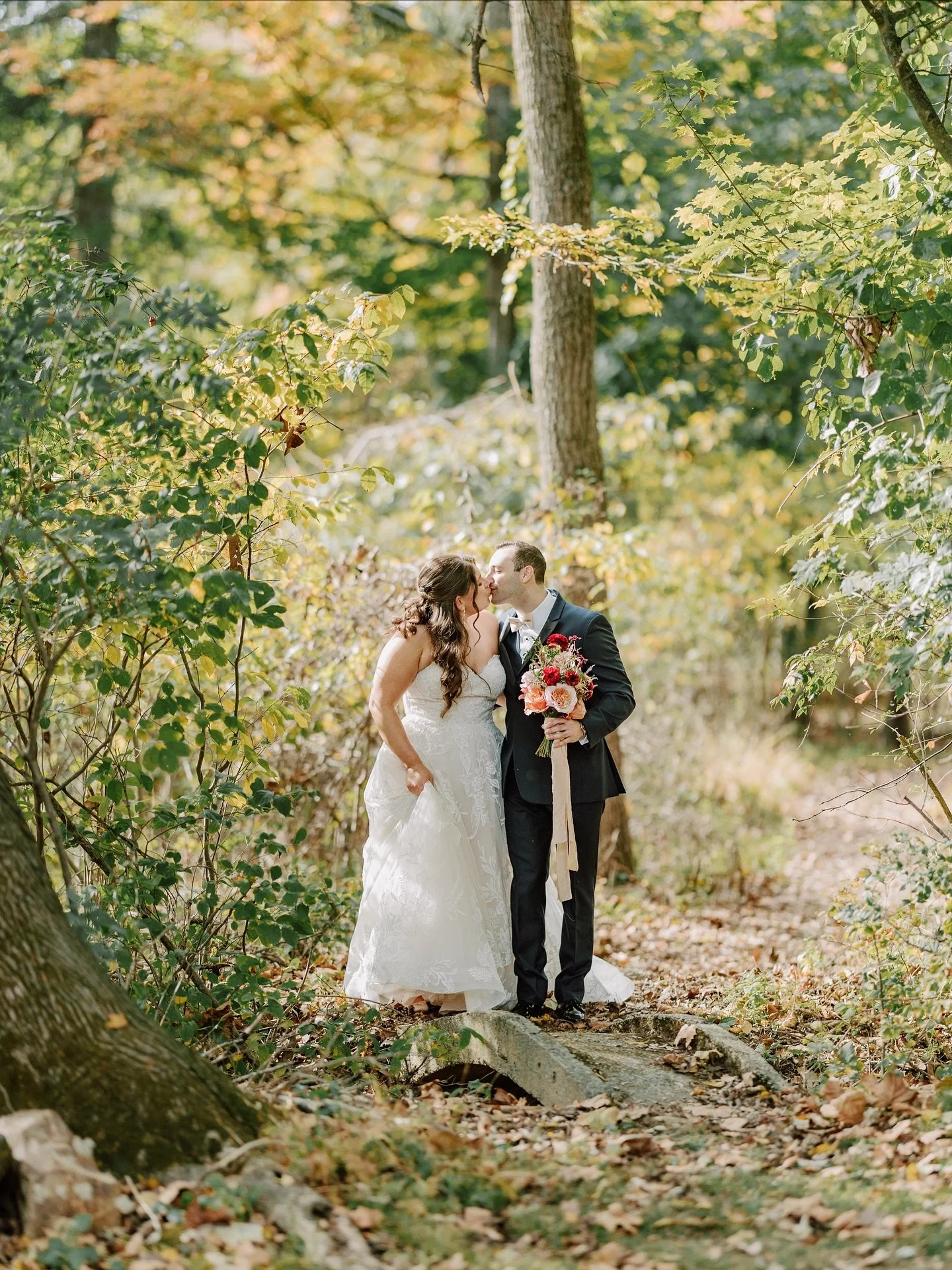 Abby and Tom at the Anthony Wayne House felt like a quiet little love story tucked inside an autumn forest. The light filtered through the trees in that warm golden way that only happens for couples who are meant to be right where they are. Their who