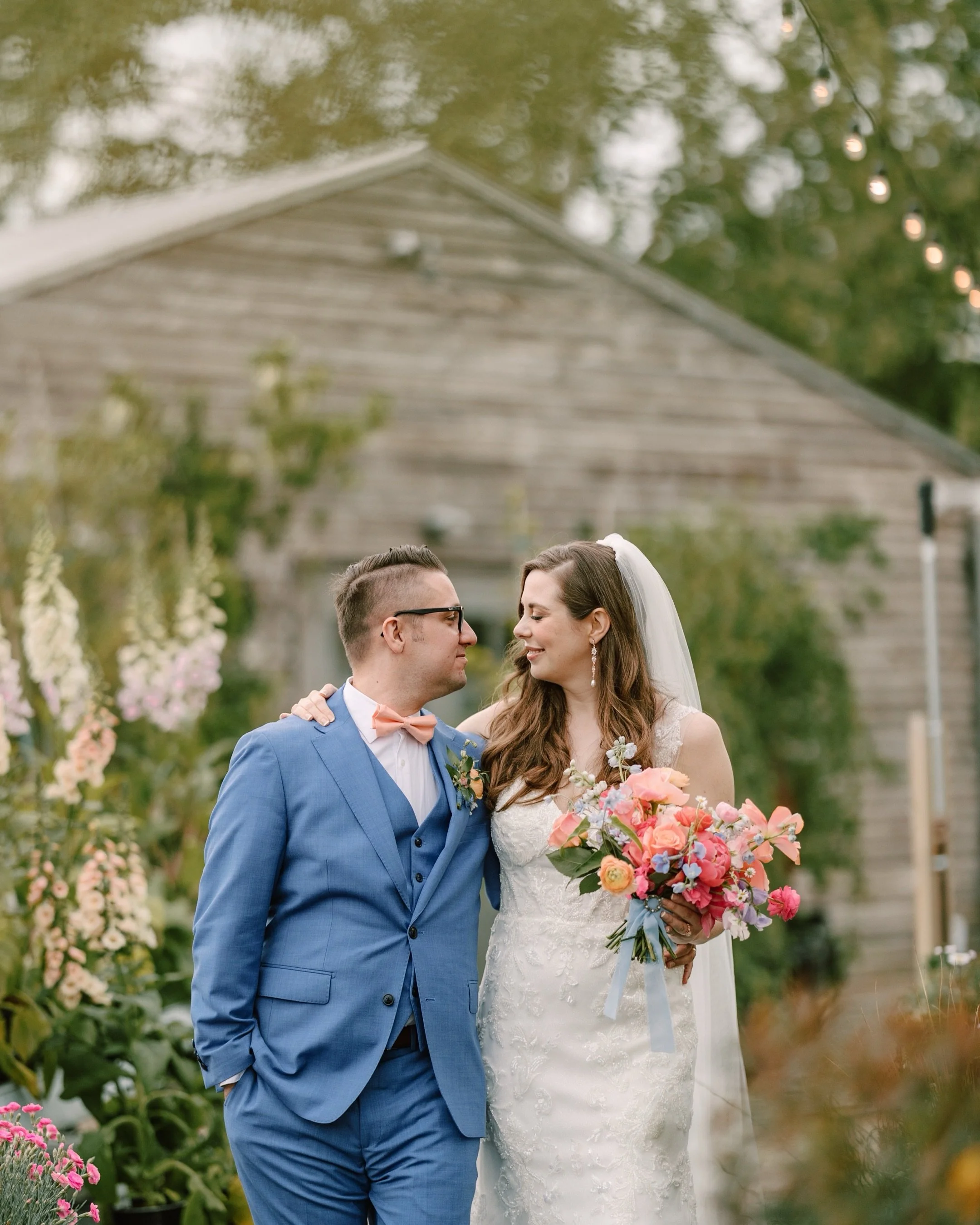 A little rain on your wedding day is never the end of the world. Sometimes it ends up being the thing that makes the whole day feel even more magical. 🤍

Maria + Bob&rsquo;s wedding at Terrain felt like a real life garden fairytale, soft rain, glowi