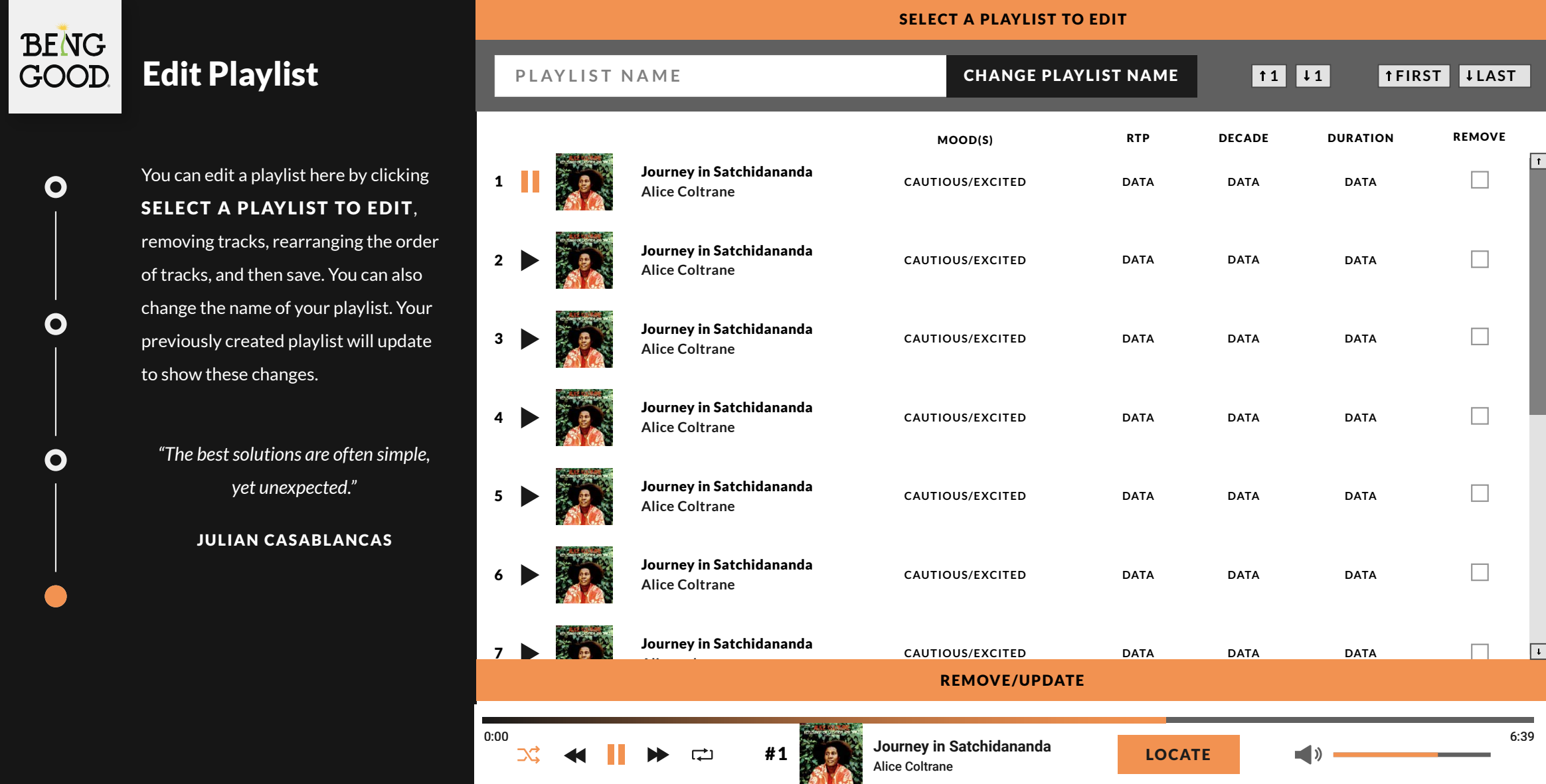 Prototype interface designs