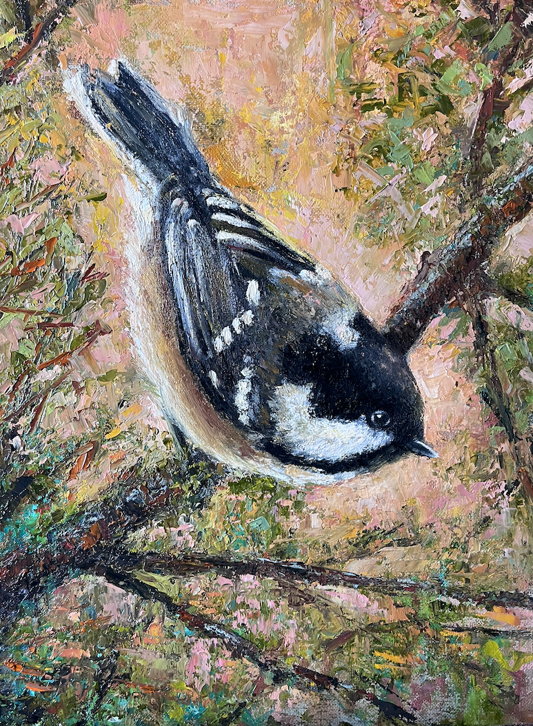 chickadee oil panting kristina joy