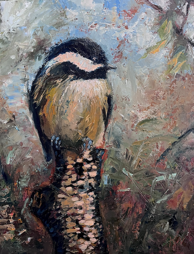 chickadee painting for sale