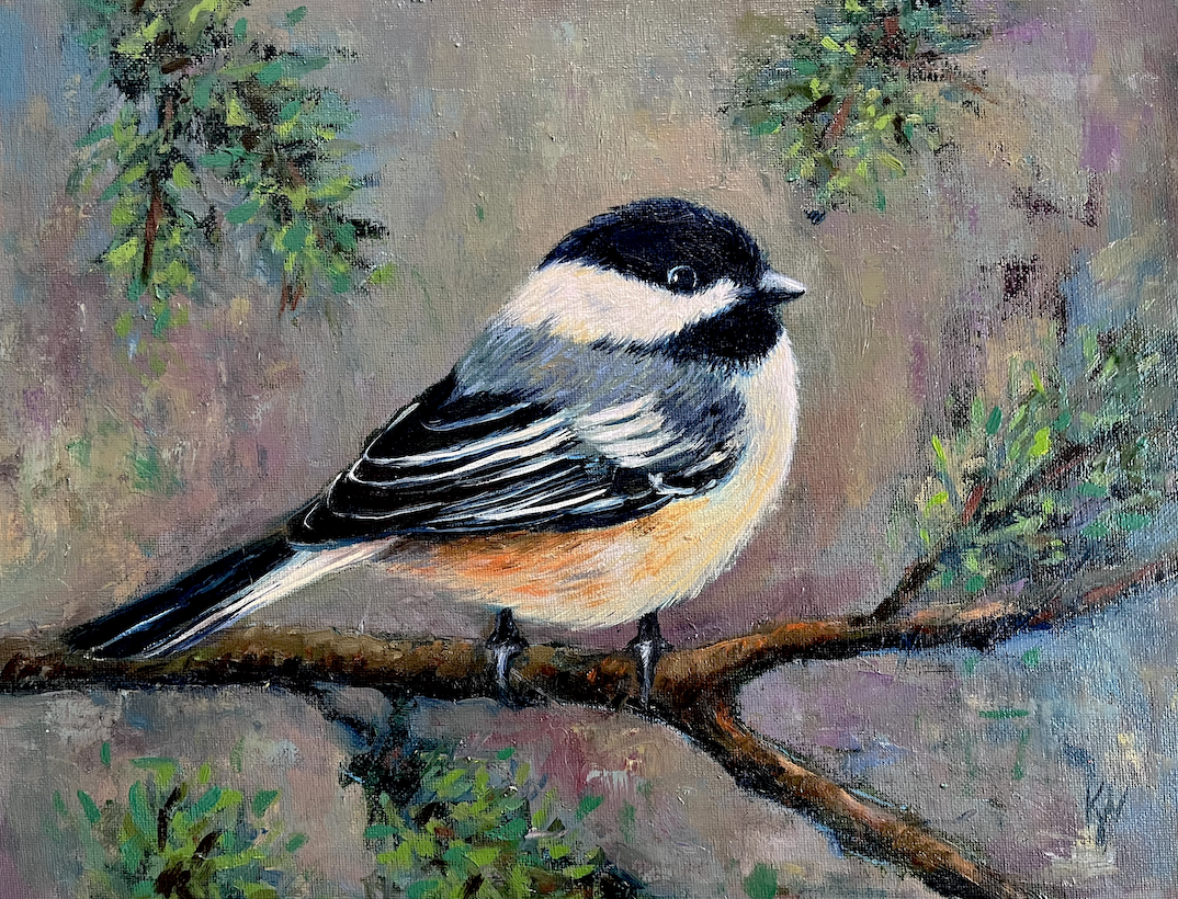 chickadee painting for sale