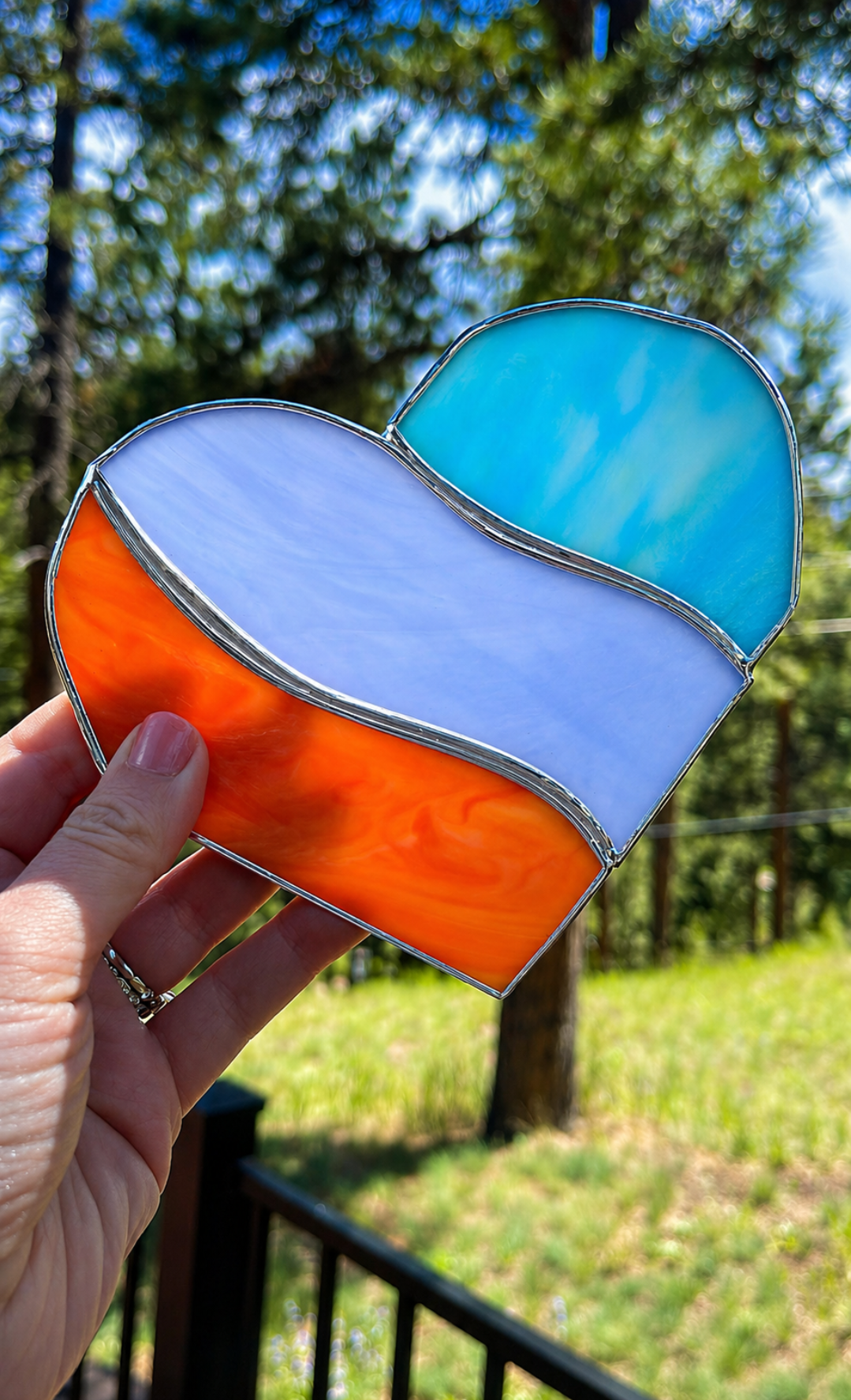 Stained Glass Social : Summer is for L💚vers Wavy Heart Sun Catchers