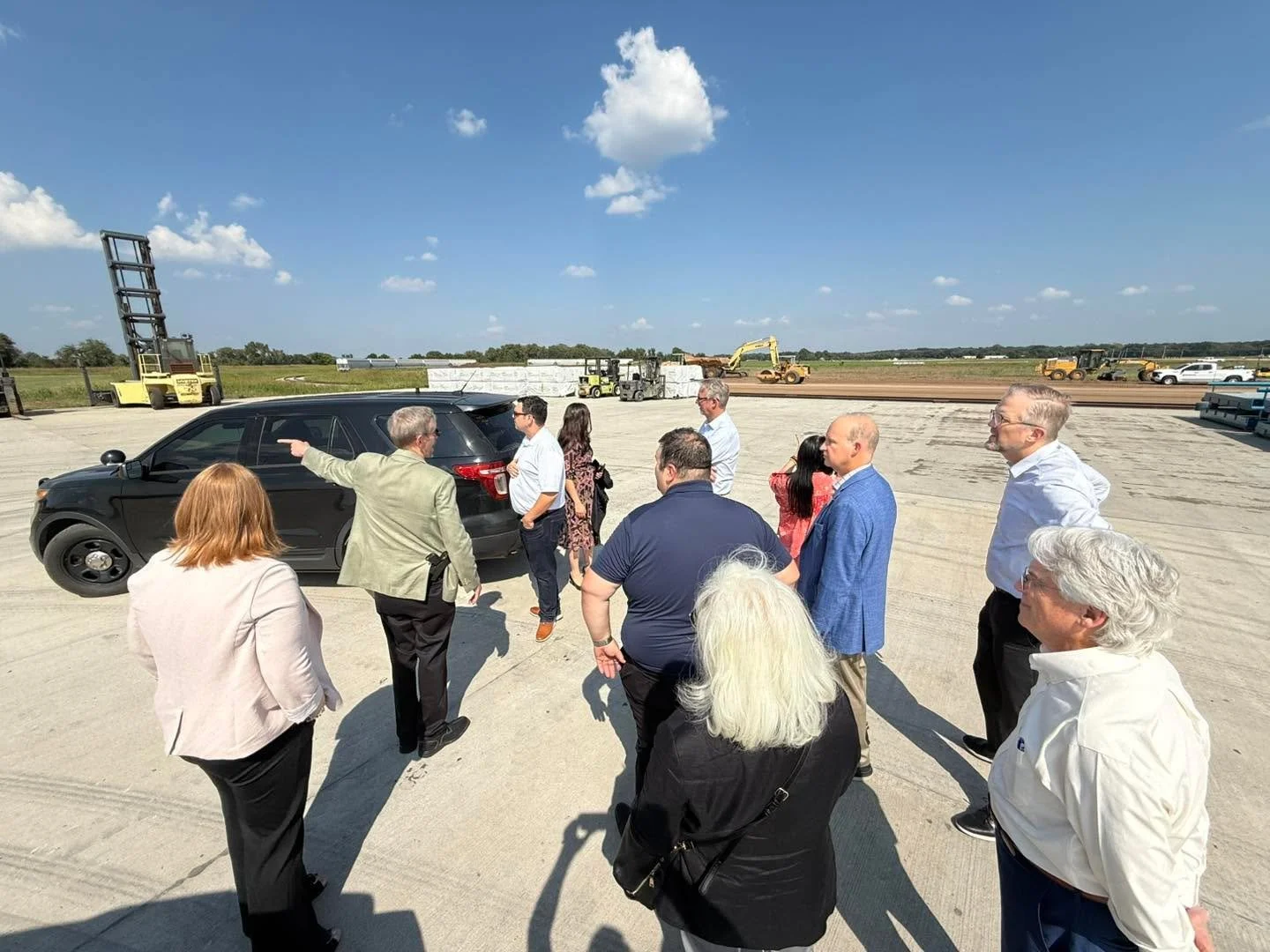 As part of our member meeting on Tuesday, we had the opportunity to tour Iron Horse Industrial Park. Our members enjoyed getting an up close look at some of the equipment used to move materials at Iron Horse. This Reach Stacker, known as &ldquo;Alber