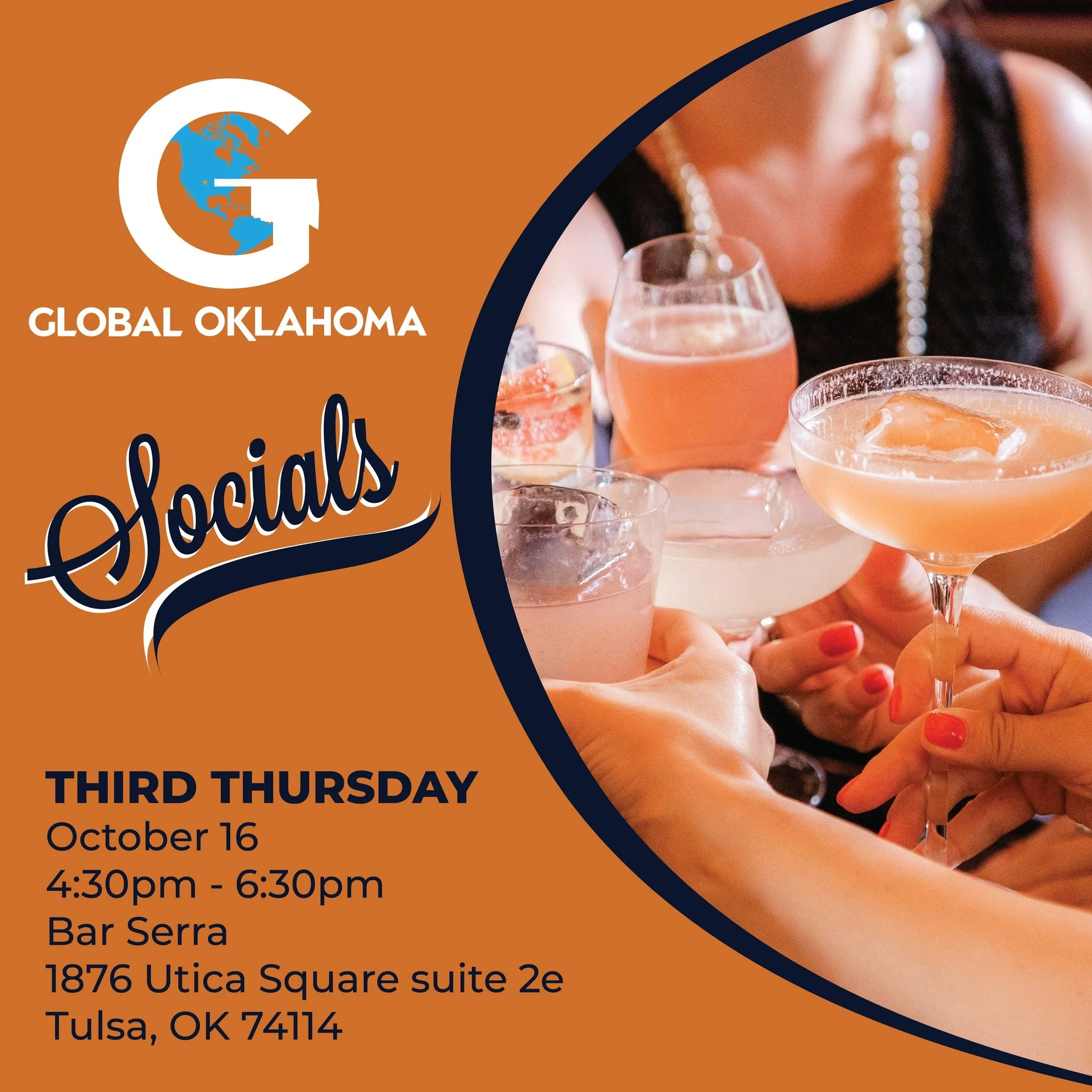 Third Thursday in Tulsa is this week. Meet us at Bar Serra to engage with some of our members, learn more about Global Oklahoma, and enjoy time with friends.