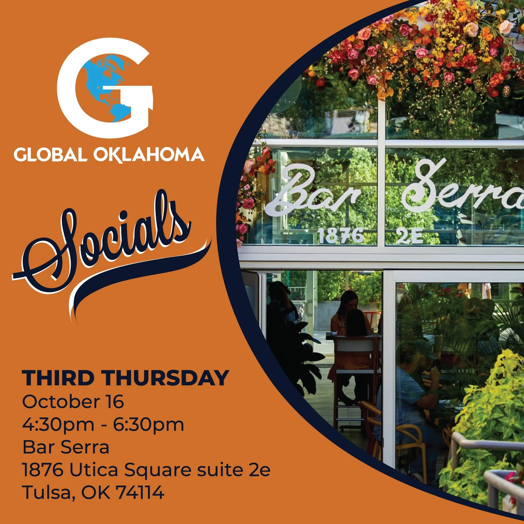 We can't wait to see you this evening at Bar Serra in Tulsa for Third Thursday!