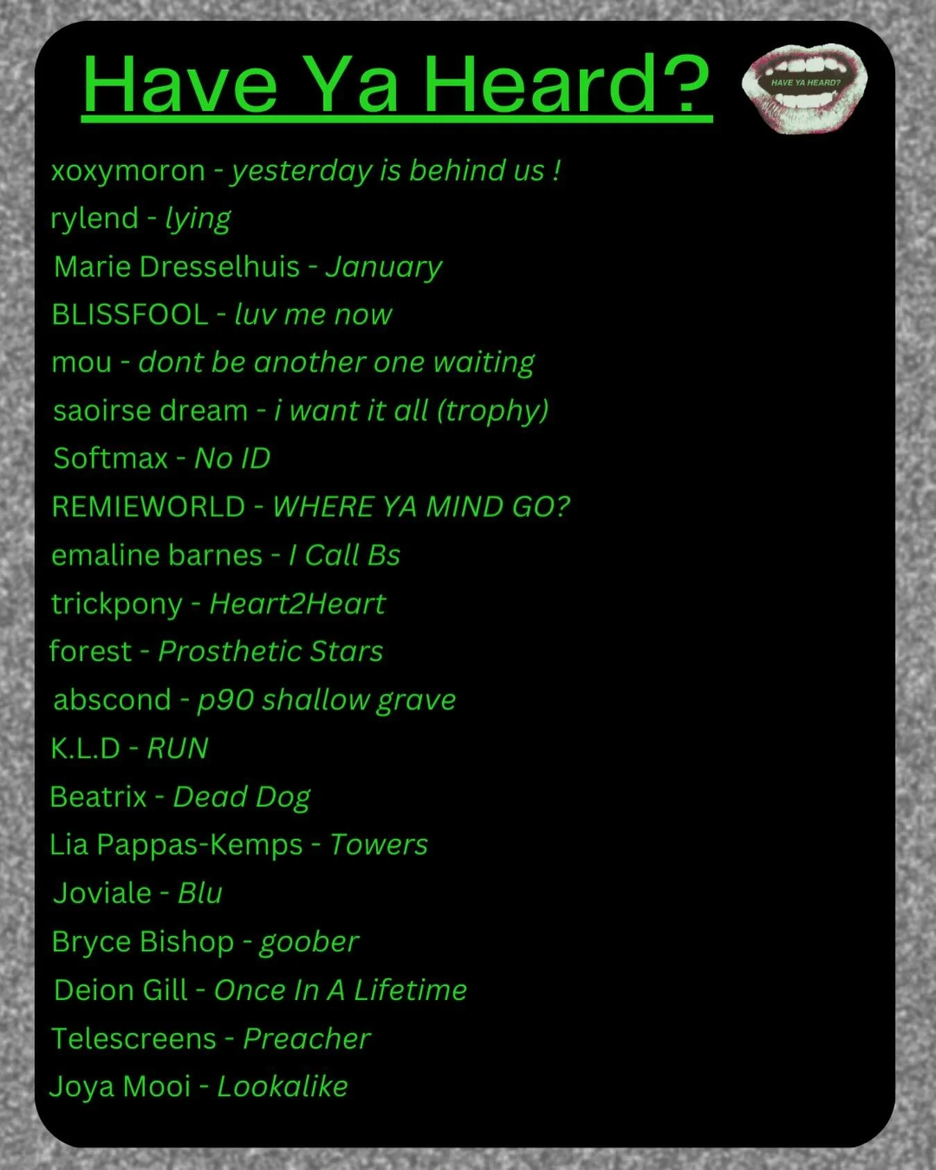 Back with another fresh week of music 🗣️ Tap into this week&rsquo;s refreshed playlist (link in bio) 🎧