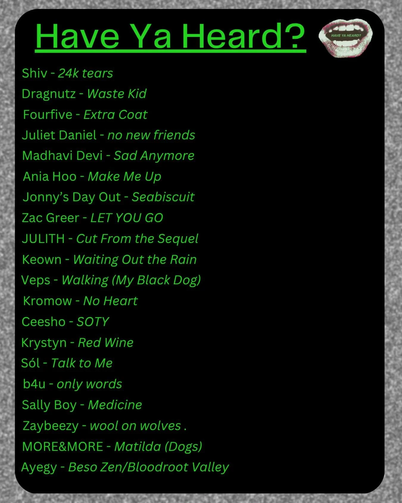 20 new tracks &amp; artists refreshed on this weeks playlist 🗣️ Link in bio 🎧