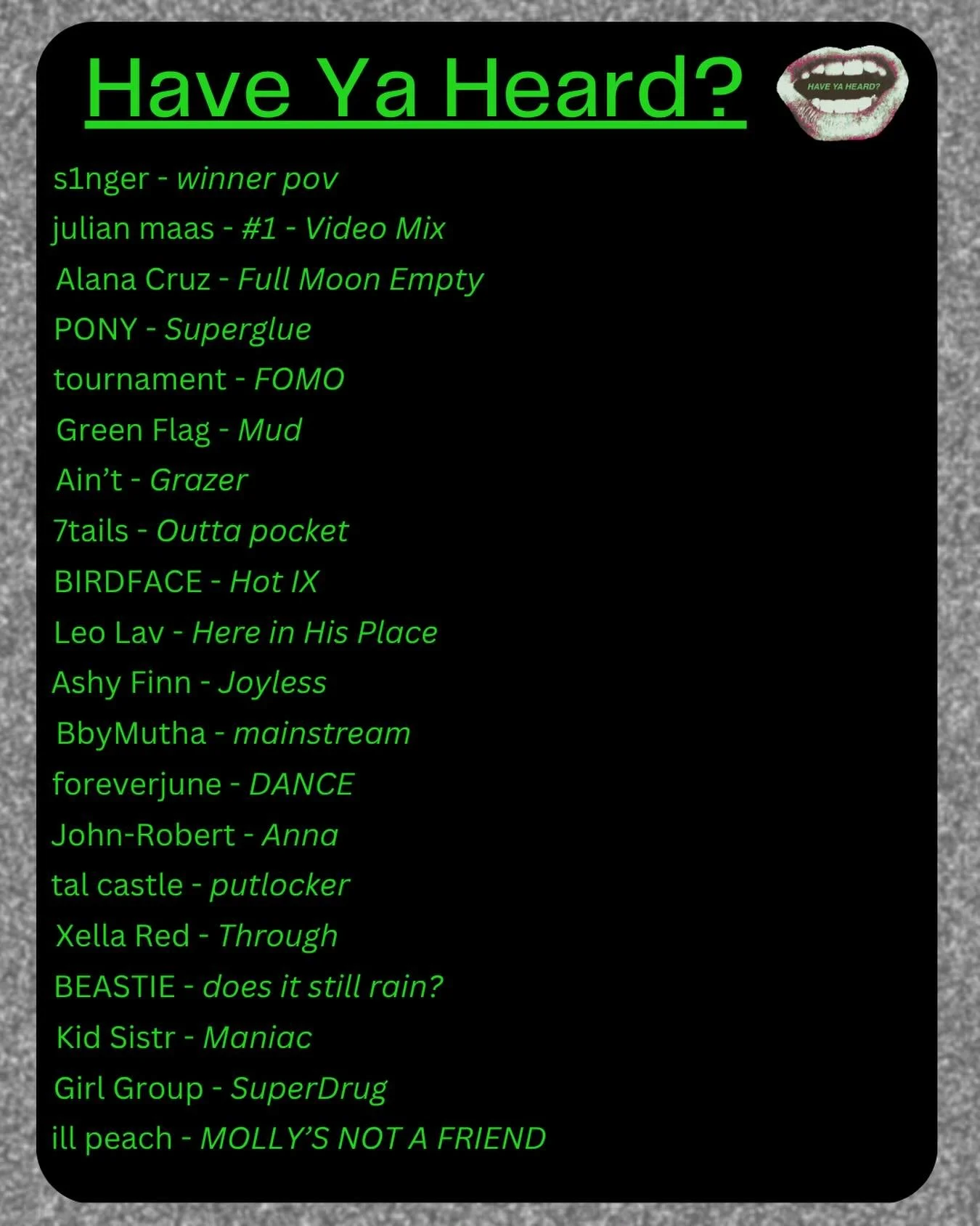 Playlist Update Week #205 LIVE - tap in at the link in bio 🗣️