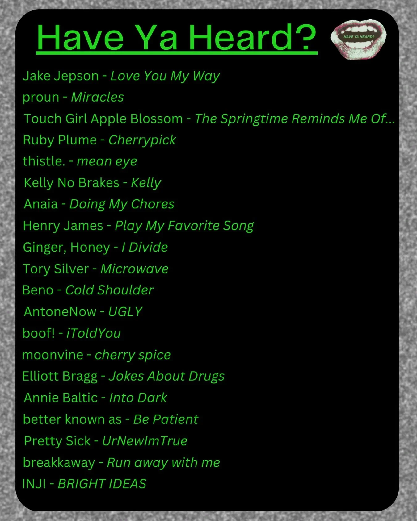 Fresh weekly playlist #219 🗣️ 20 new tracks/artists 🎧