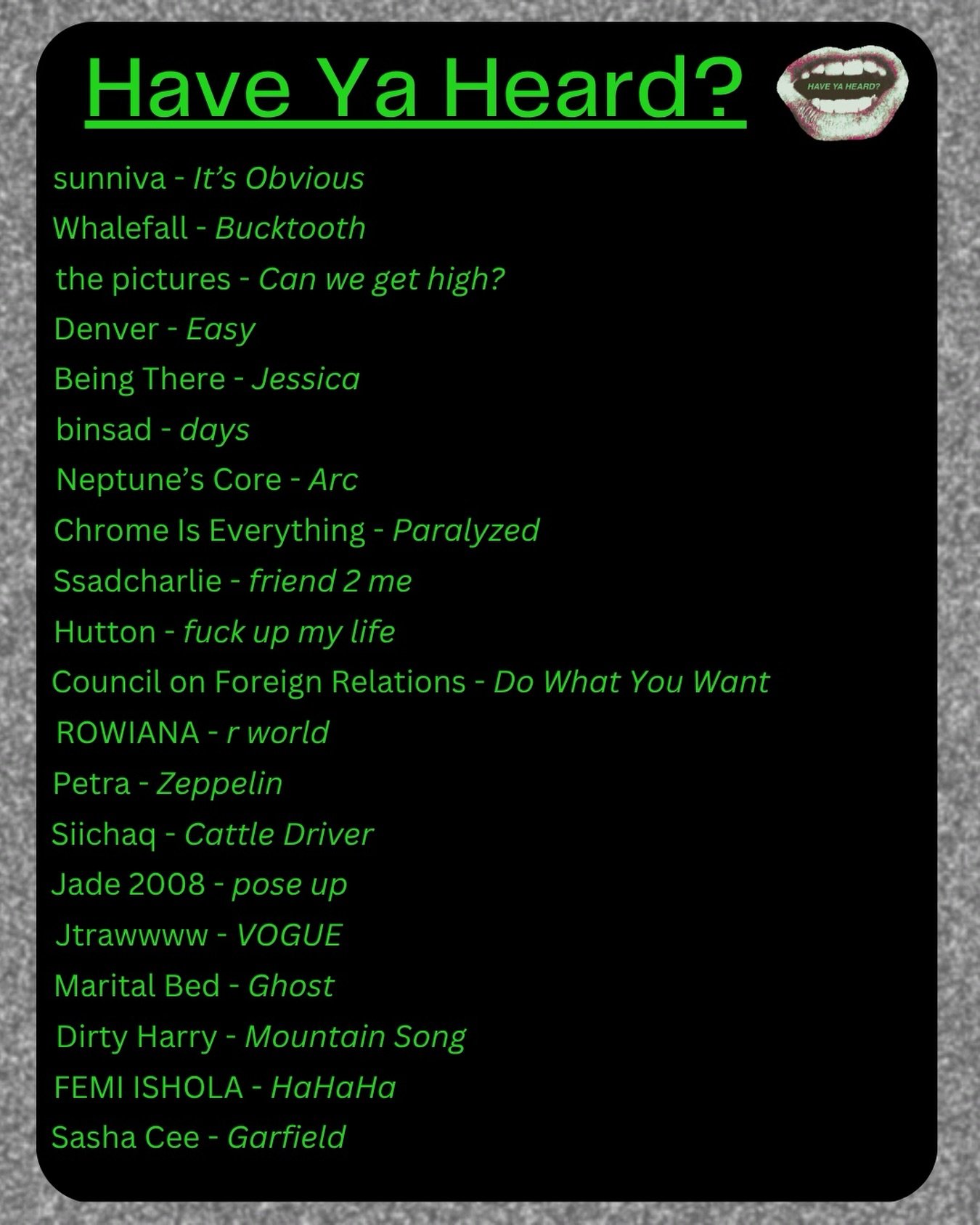 Playlist refresh with 20 new artists &amp; tracks 🗣️ Tap into week #228 at the link in bio 🎧
