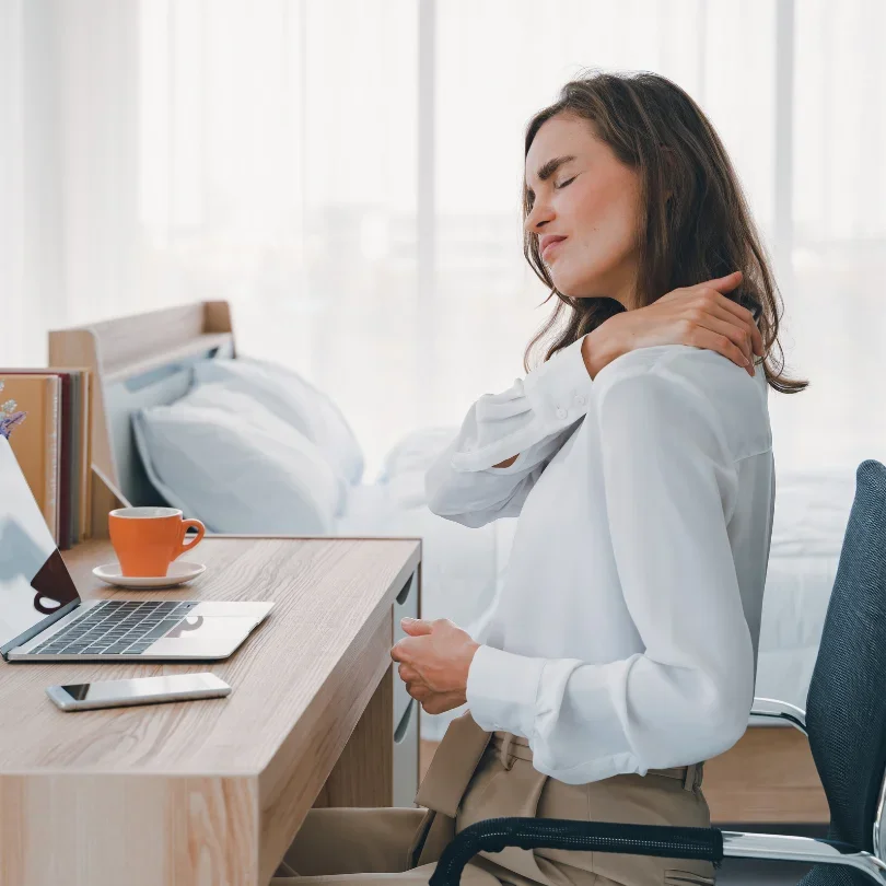 Holiday stress causing neck and shoulder muscle tension