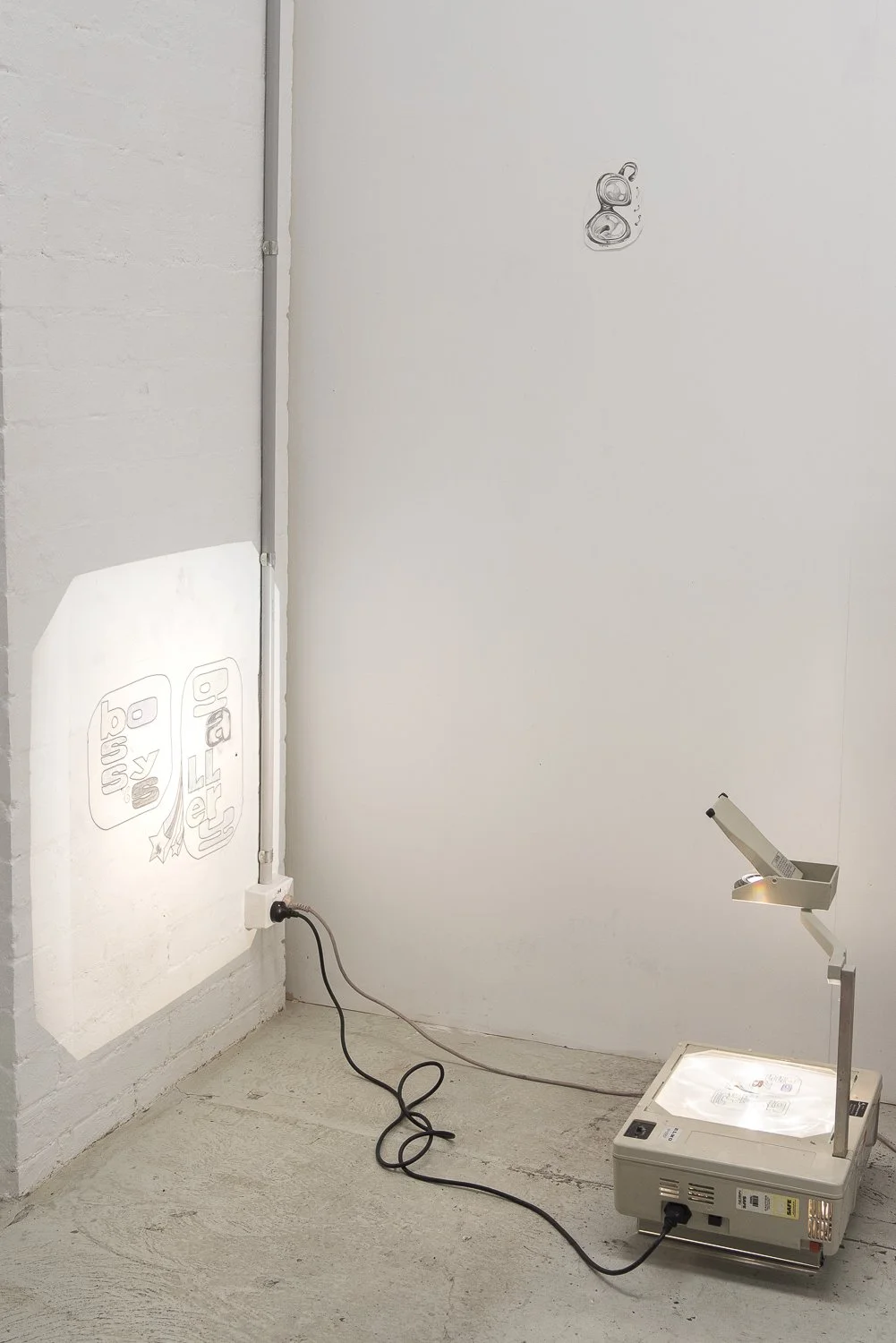  Bossy's Gallery, 2019, 'I Love Hangout'.  Featuring drawing '(g)orgeous glasses’. Curated by Spencer Lai, photo by Jordan Halsall  
