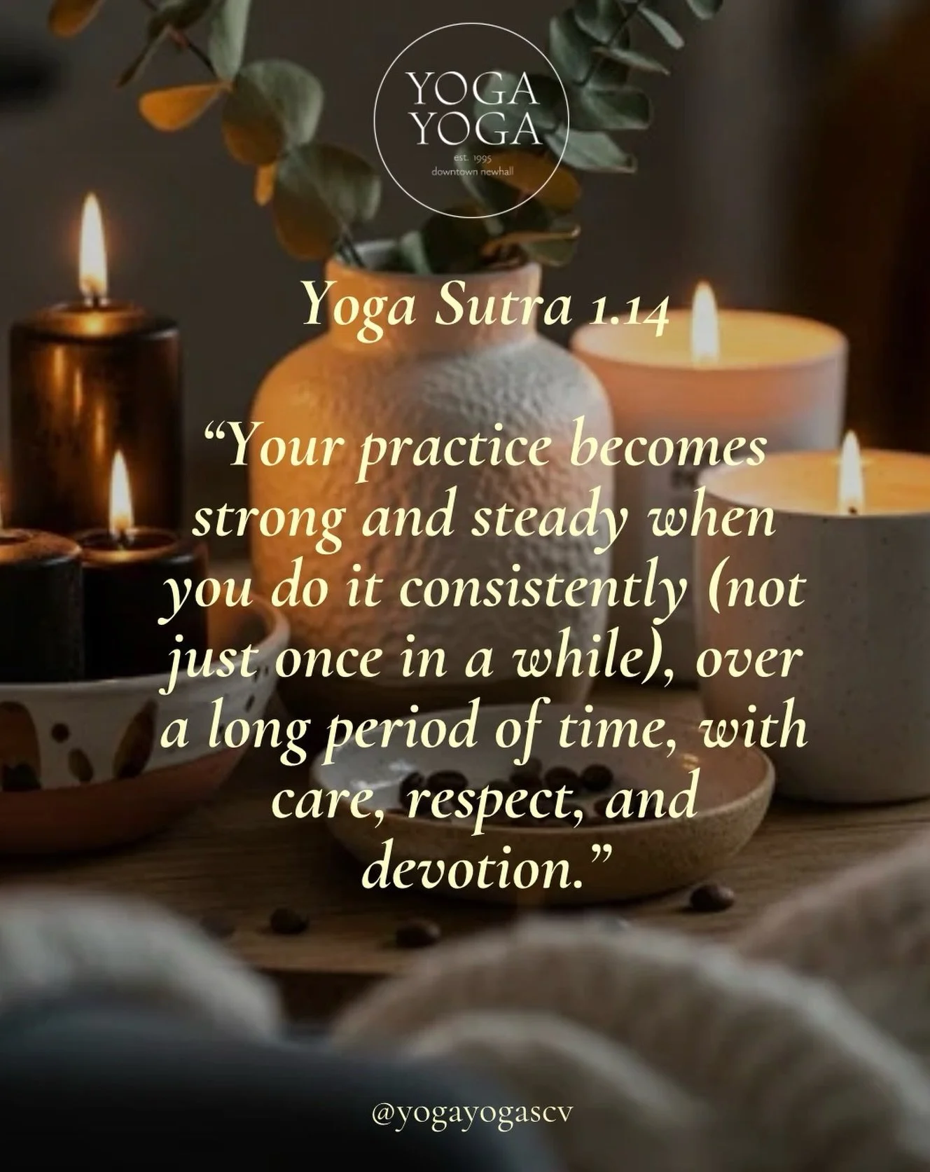 Sutra 1.14 applies to everything: healing, relationships, breathwork, meditation, even how we speak to ourselves.
Small steady effort creates real change. 

#YogaSutra114 #ConsistentPractice #SteadyGrowth #YogaPhilosophy #PracticeWithHeart