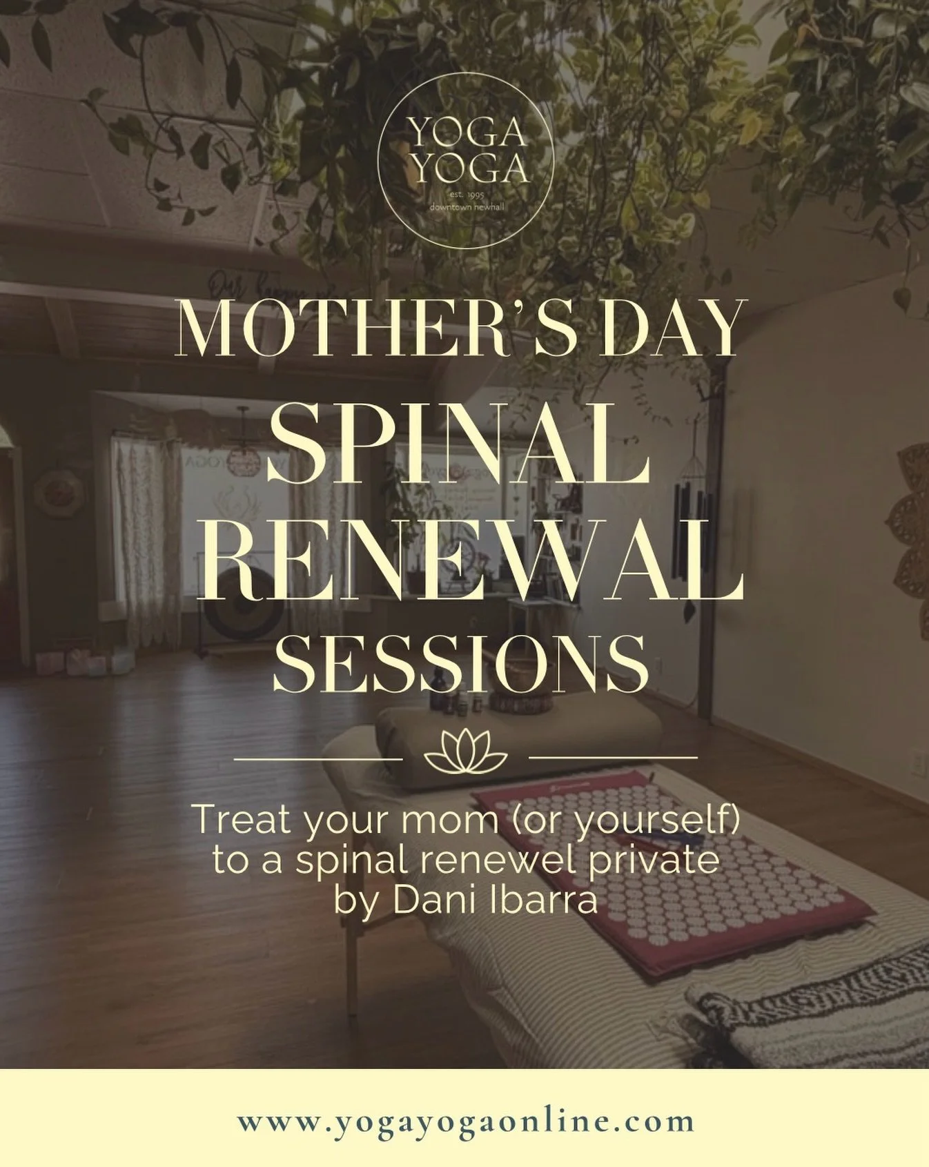 Give the gift of deep restoration this Mother&rsquo;s Day 🤍

A Spinal Renewal Session is a refined, immersive experience-
blending reiki, sound, essential oils, and vibrational spine work
to support healing from the inside out.

Grounded. Supportive