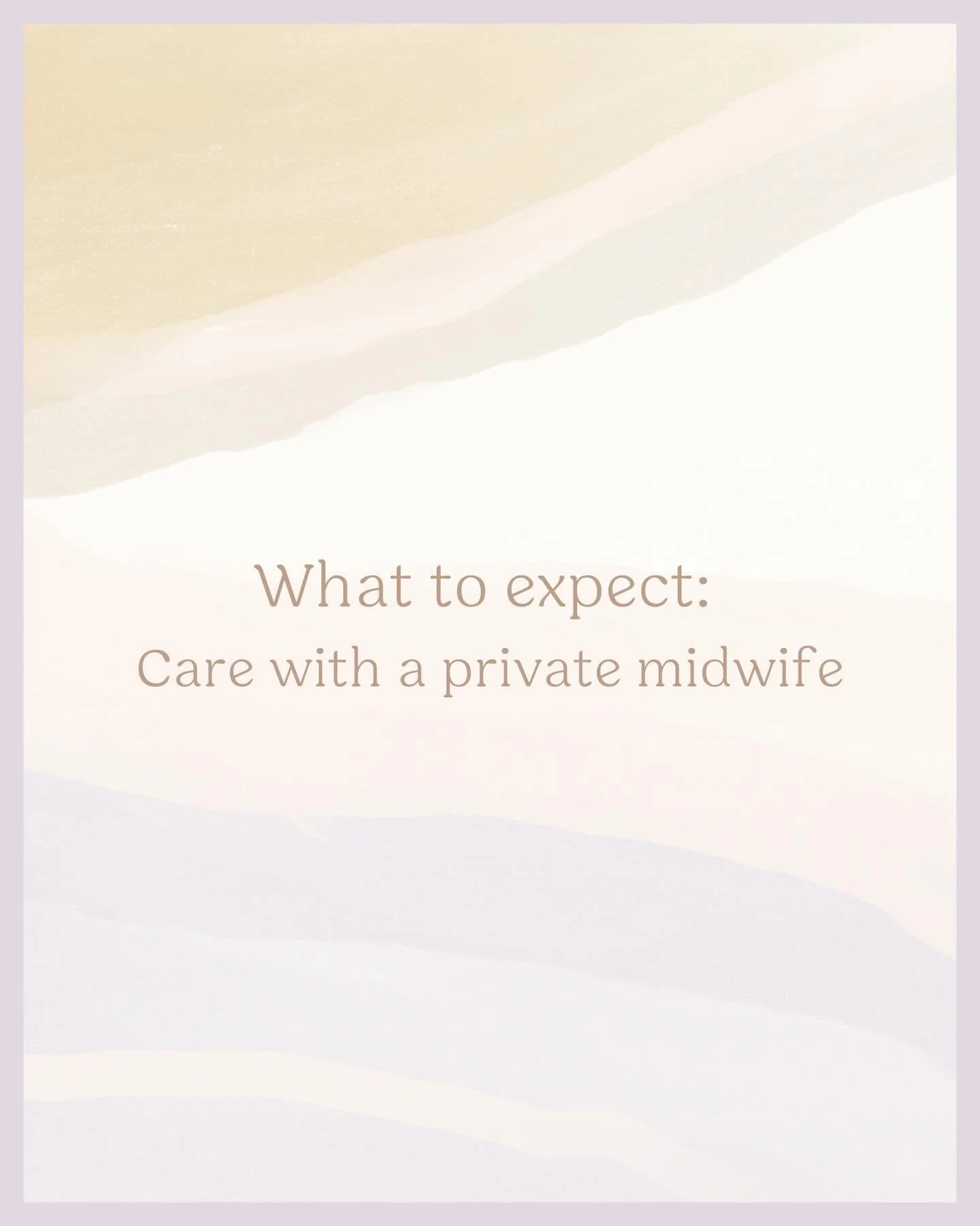 Most people haven&rsquo;t heard of a private midwife before and care with us can look a little different to standard maternity care! 

&bull; Meaningful conversation with a genuine care for how you&rsquo;re doing and what&rsquo;s happening in your li