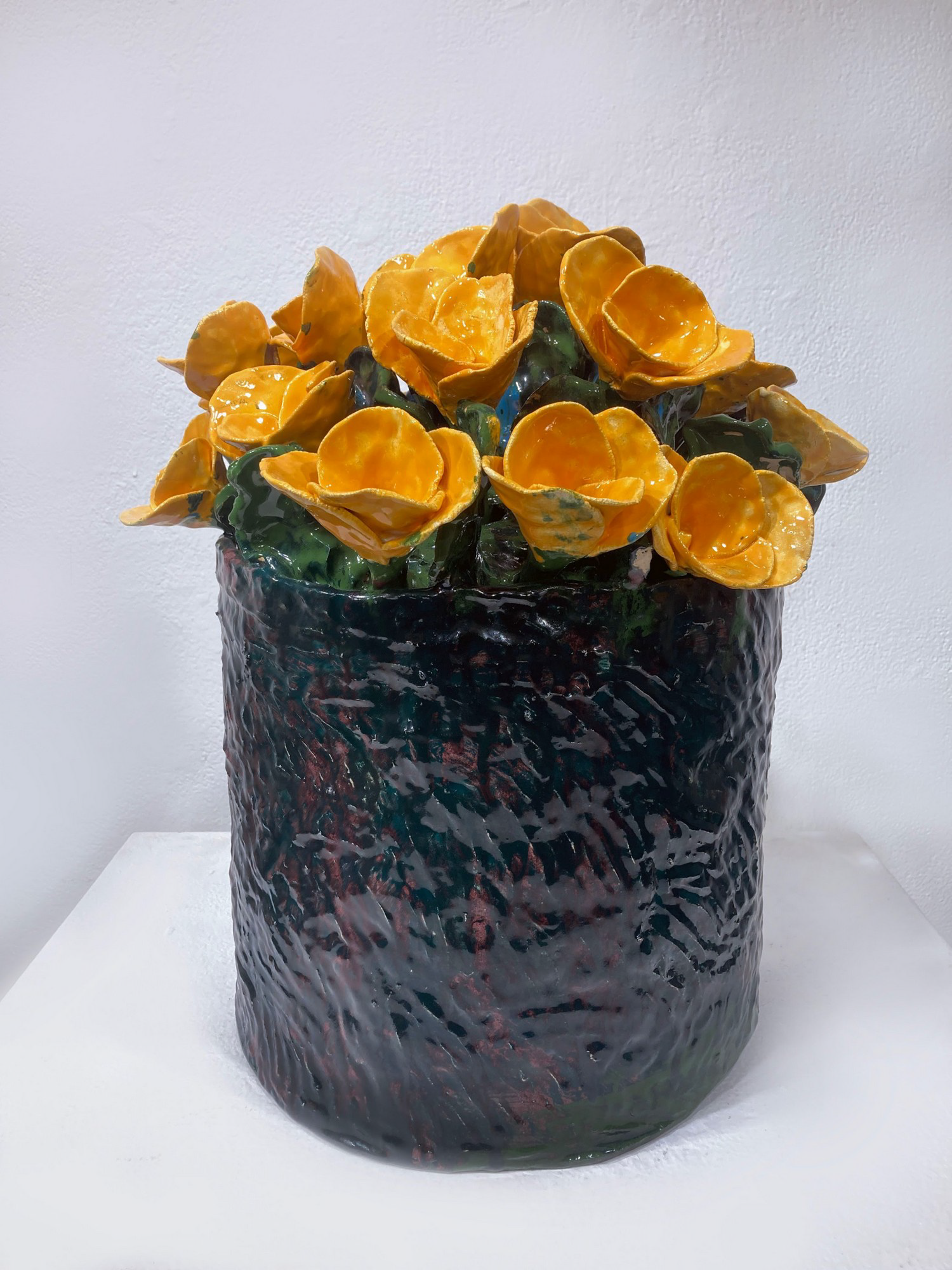 Anabel Juárez 
Golden Poppies IV, 2025 
Glazed ceramic 
18 x 15 1/2 inches 