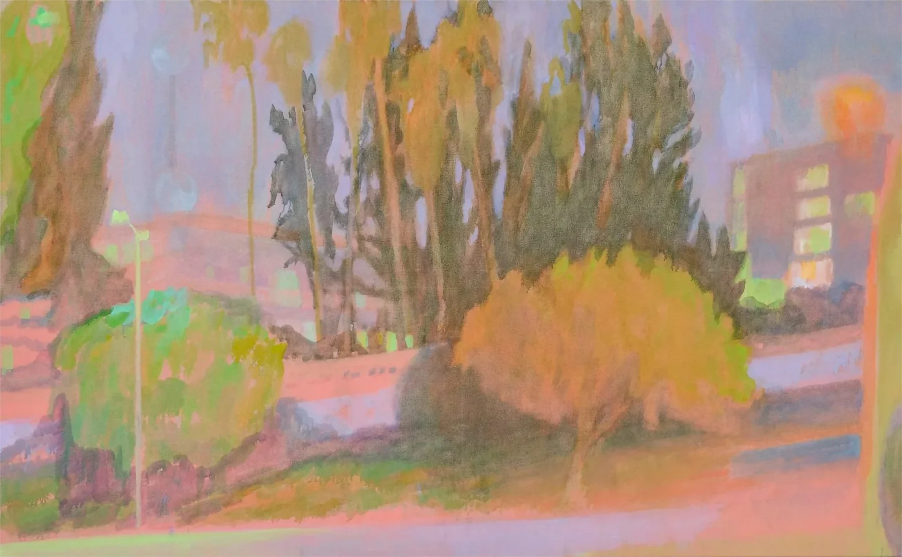 Artwork by Brian Lotti, Birthday Moons (2025), shown in The Presence in Paint exhibition, La Jolla, CA.