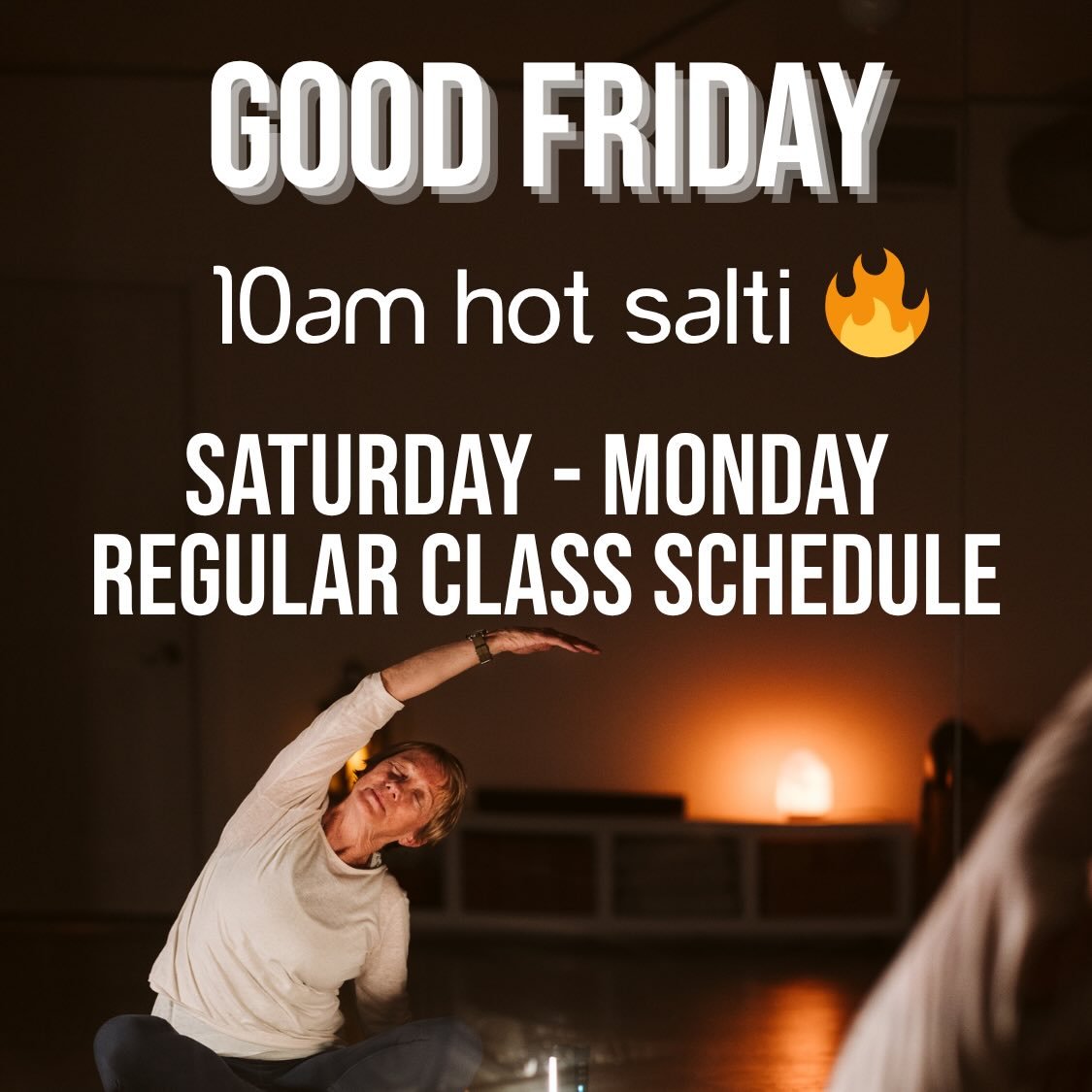 Reduced schedule today - FRIDAY - but business as usual for the rest of the weekend. 

See you in the hot room 🖤 

www.saltiyoga.ca/schedule