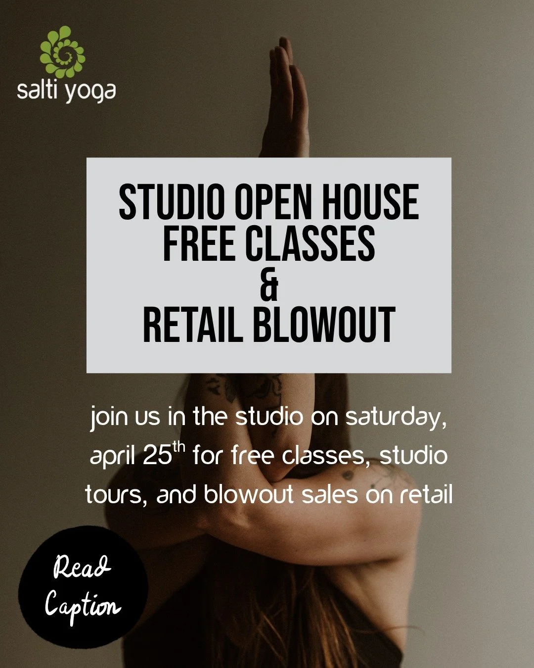 Okay&hellip; we&rsquo;re doing something fun 👀 We&rsquo;re opening our doors + clearing out our retail 👇

Join us for a Salti Open House
✨ FREE classes all day
✨ Legging Blowout ($20)
✨ No membership needed, just come try a class. Pre-booking is re