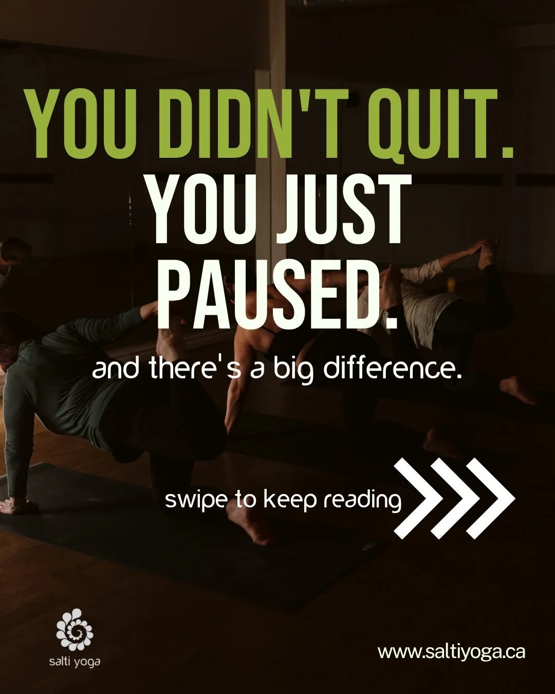 You didn&rsquo;t quit. You just paused. 🤍

And honestly? That&rsquo;s okay. Life gets busy, seasons change, priorities shift, and your mat will always be here when you&rsquo;re ready to come back.

We&rsquo;re not about perfect streaks or &ldquo;nev
