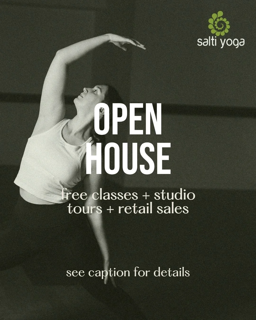 ✨ MARK YOUR CALENDAR ✨

Our Salti Yoga Open House is coming September 10&ndash;13th! Four days of free classes, special pricing, giveaways, retail deals, studio tours, and a chance to meet the whole team. Whether you're a longtime member or curious t