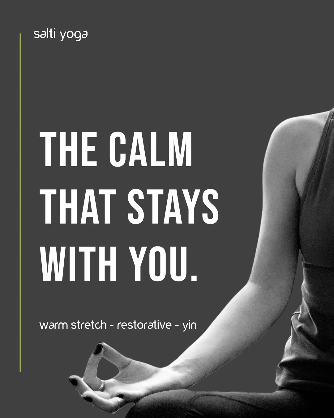 It starts in the practice room. In the heat, the breath, the quiet between poses where your mind actually goes still for the first time all day.

It's the pause you take before reacting, later that day. The breath you remember to come back to when th