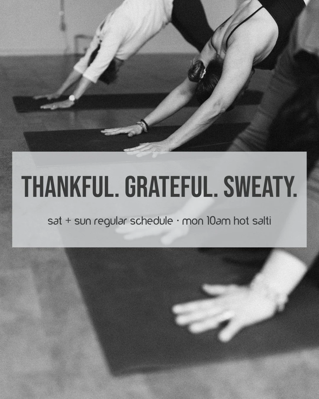 Happy Thanksgiving from all of us at Salti 🍂🧡

Honestly? We're so grateful for you. For every person who unrolls a mat, every sweaty laugh in the hot room, every "I almost didn't come today but I'm so glad I did." You make this place feel