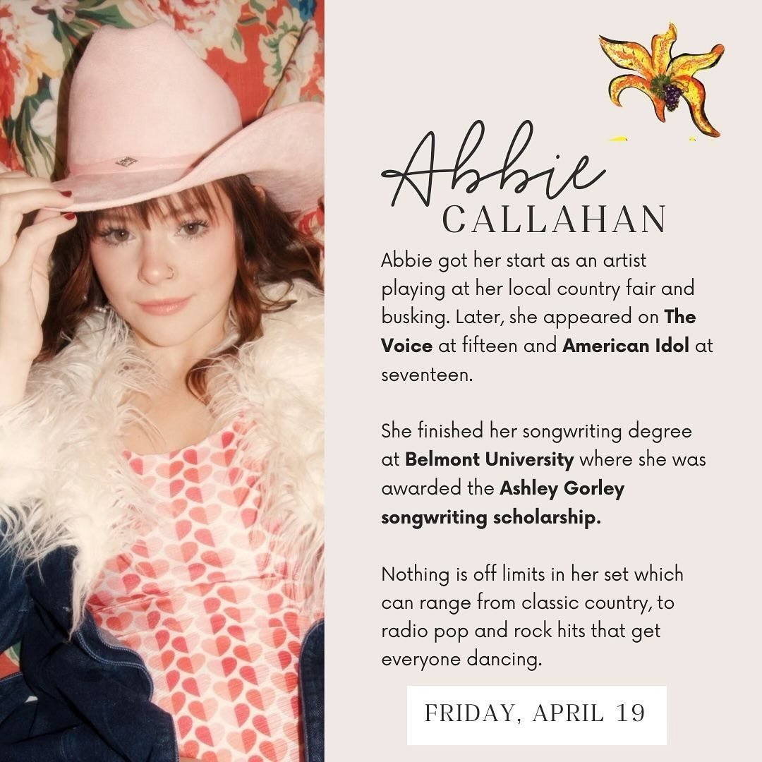 We are just ONE week away from Night 1 of our Nashville Nights series!

We have two amazingly talented ladies coming, Abbie Callahan &amp; Emma Klein. We will also have food by La Fenice Pizza! 

@imemmaklein @iamabbiecallahan @lafenice_pizza 

To pu