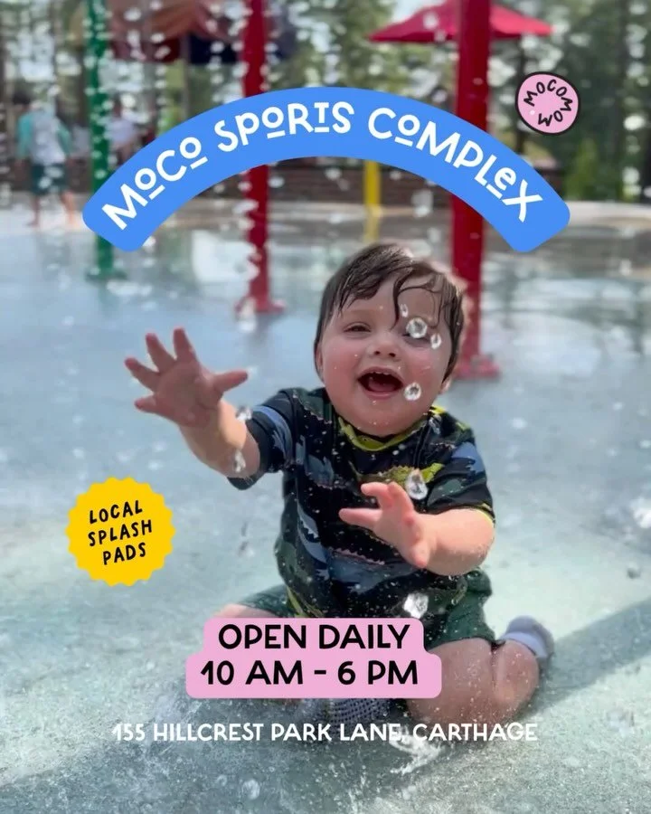 💦 Splash Pad Season is HERE! ☀️

Time to grab those swimsuits and sunscreen&mdash;Moore County&rsquo;s splash pads are officially open for summer! 🩱🕶

Here&rsquo;s where you can cool off:

🚿 Moore County Sports Complex (Carthage) 🕙 Daily | 10 AM